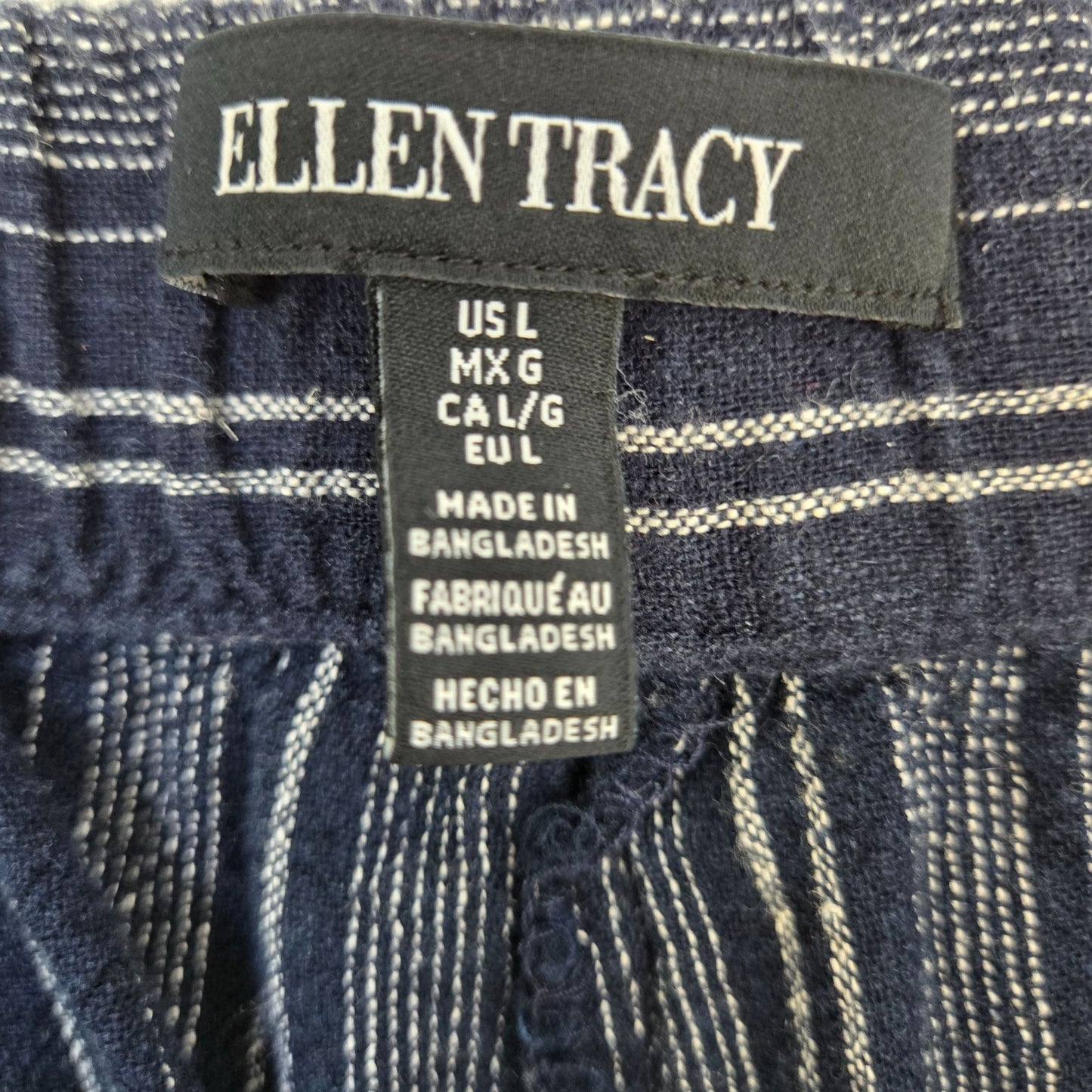 Ellen Tracy Linen & Viscose Blend Pull On Jogger Style Pants Size Large