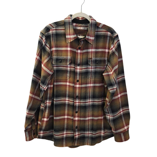 Orvis Heavier Weight Plaid Flannel Button Down Shacket Size Medium