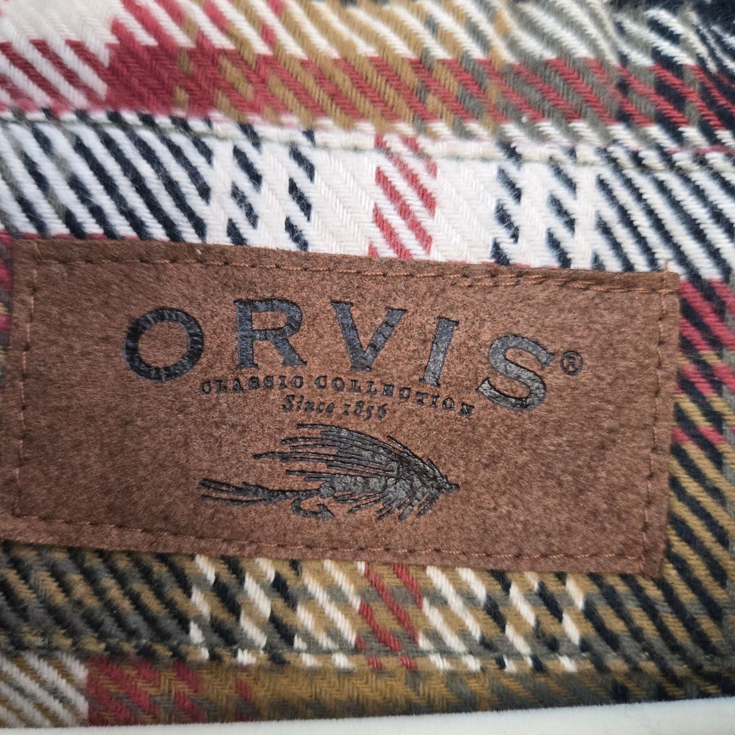 Orvis Heavier Weight Plaid Flannel Button Down Shacket Size Medium