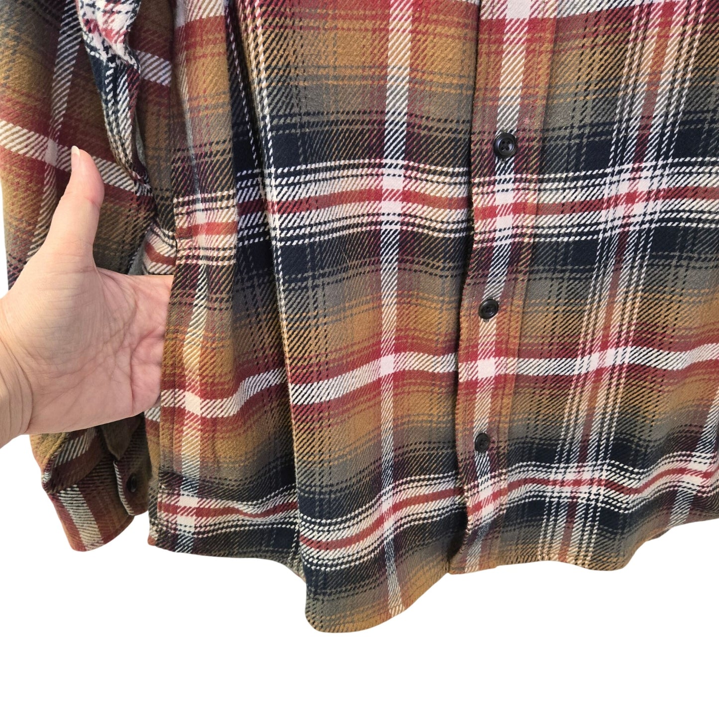 Orvis Heavier Weight Plaid Flannel Button Down Shacket Size Medium