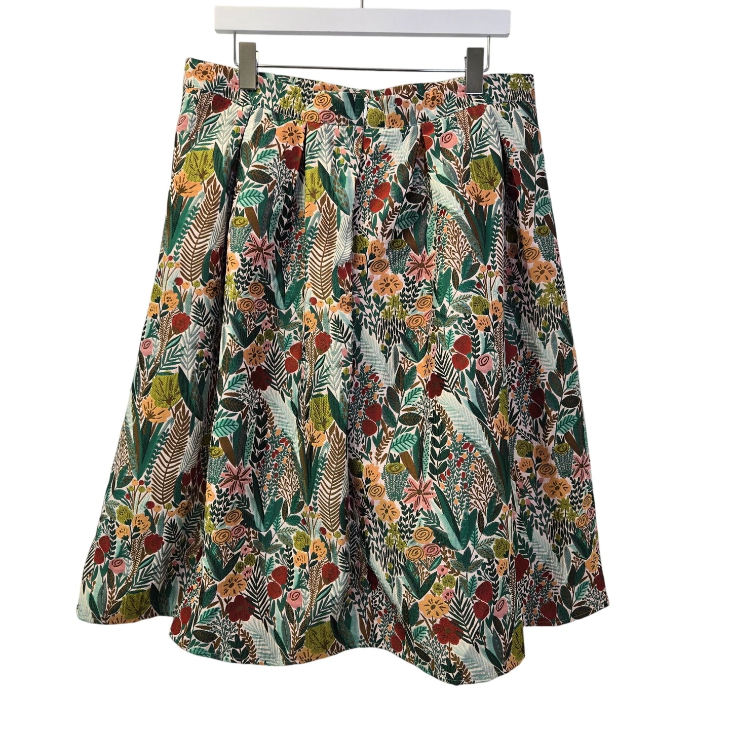 NWT Chicwish Anthropologie Spring Scenery Floral Jacquard Pleated Skirt Size 2XL