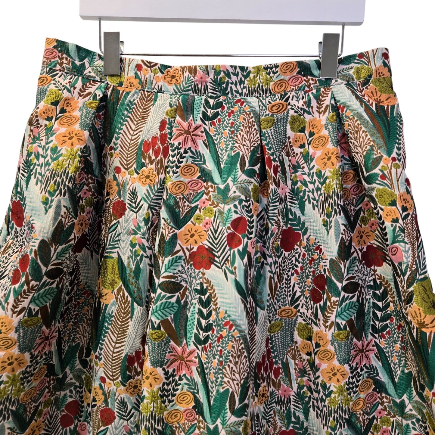 NWT Chicwish Anthropologie Spring Scenery Floral Jacquard Pleated Skirt Size 2XL