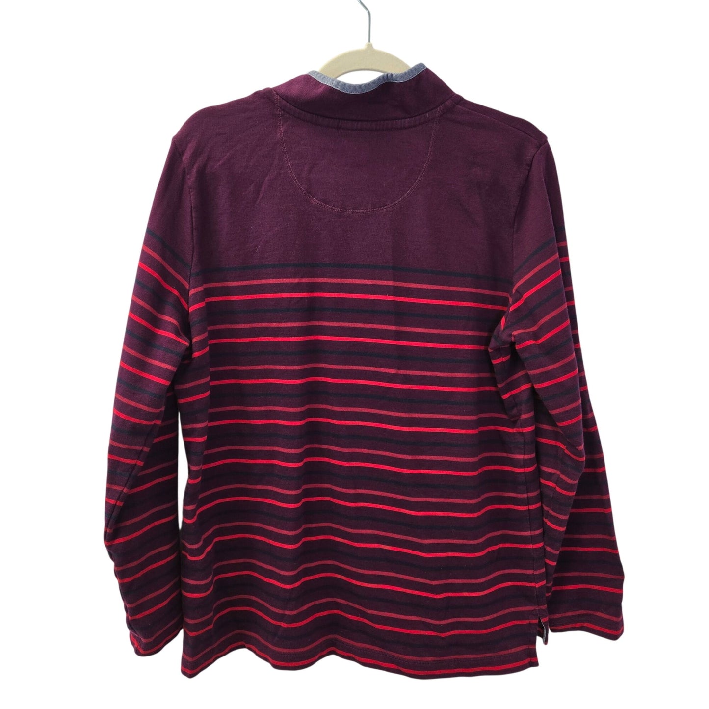 L.L. Bean Striped Half Button Cotton Rugby Shirt  Size Large