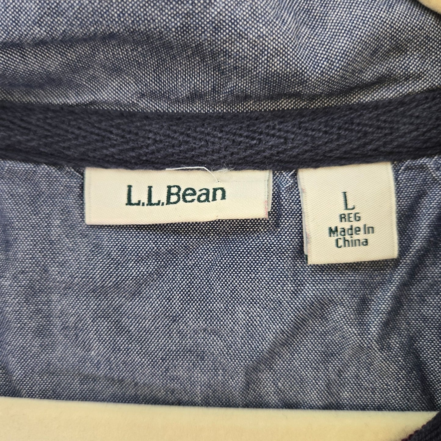 L.L. Bean Striped Half Button Cotton Rugby Shirt  Size Large