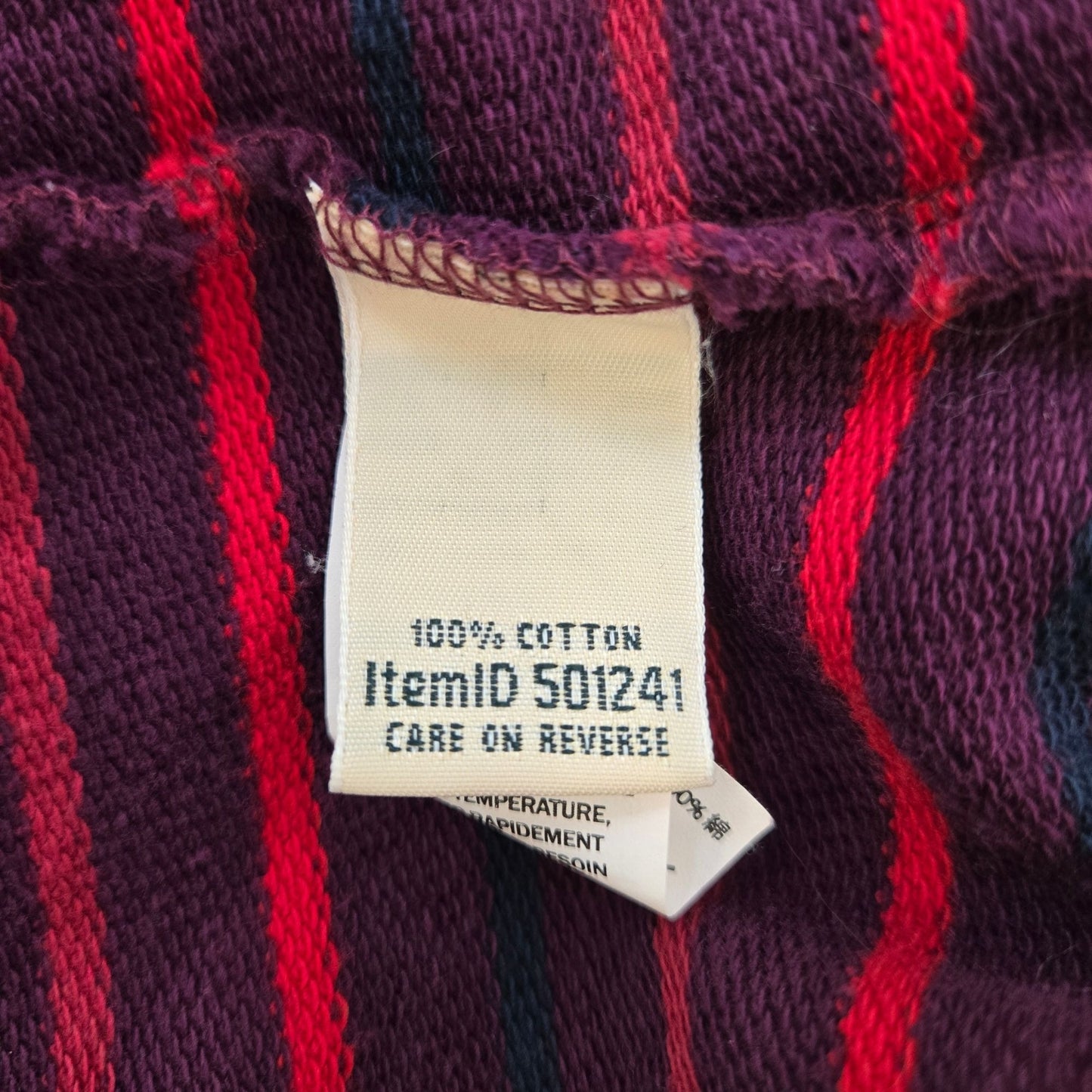 L.L. Bean Striped Half Button Cotton Rugby Shirt  Size Large