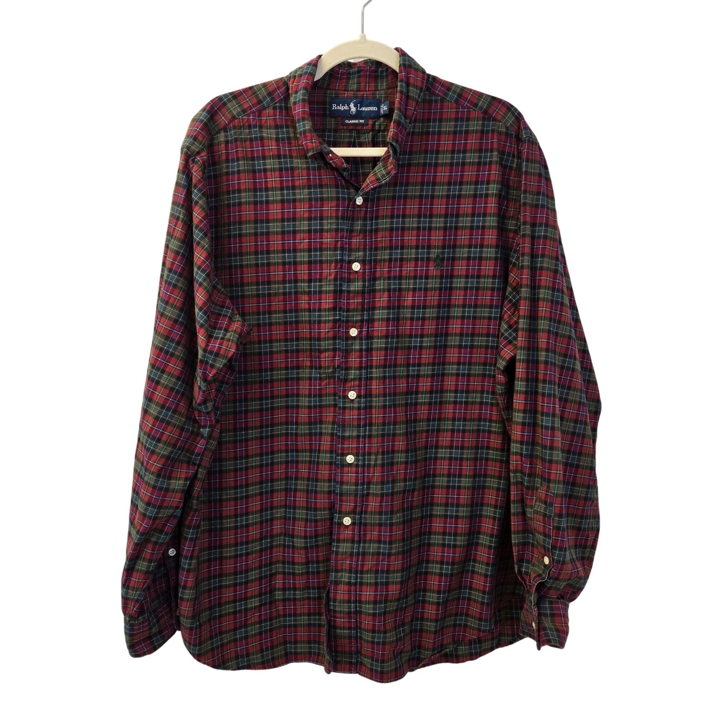 Ralph Lauren Classic Fit Tartan Plaid Button Down Shirt Size XL