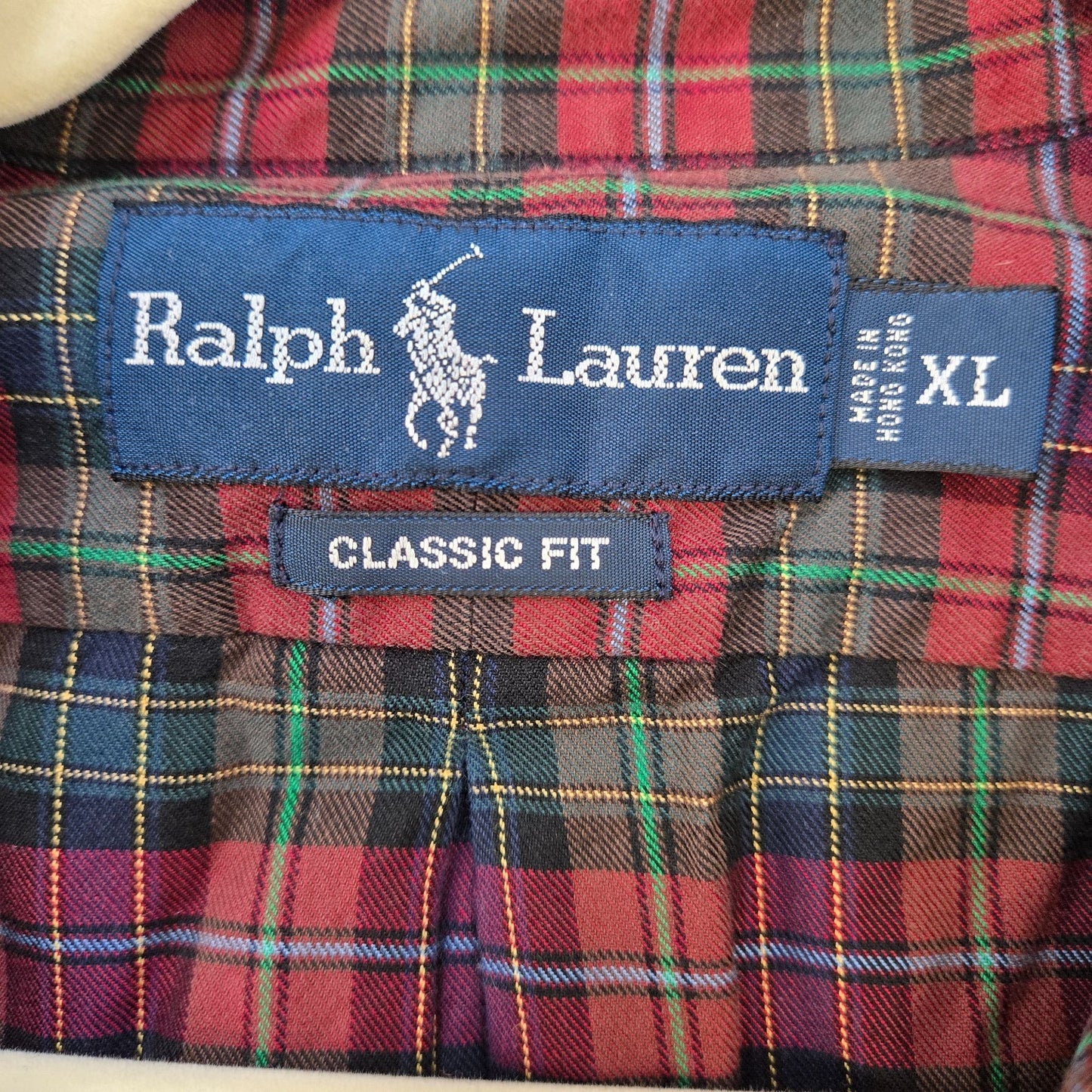 Ralph Lauren Classic Fit Tartan Plaid Button Down Shirt Size XL