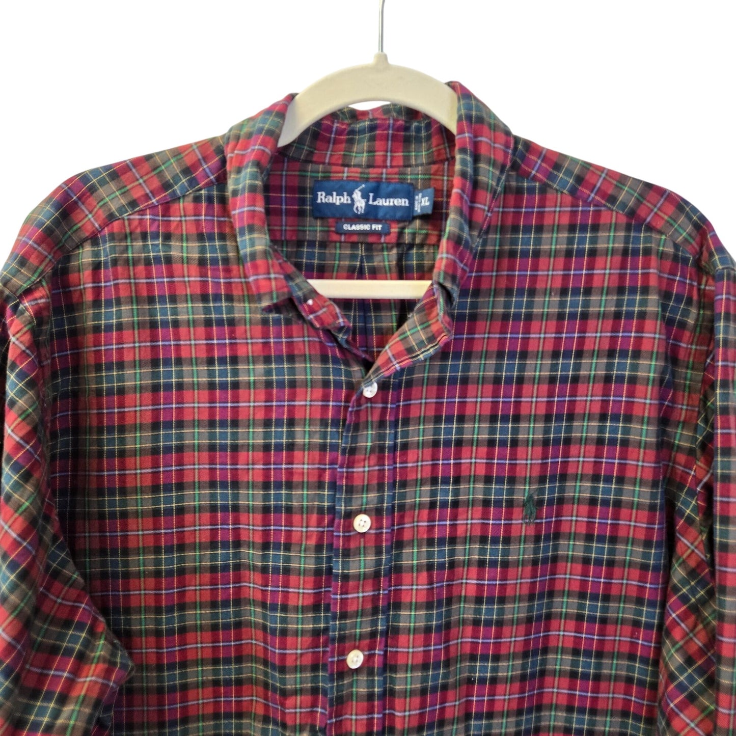 Ralph Lauren Classic Fit Tartan Plaid Button Down Shirt Size XL