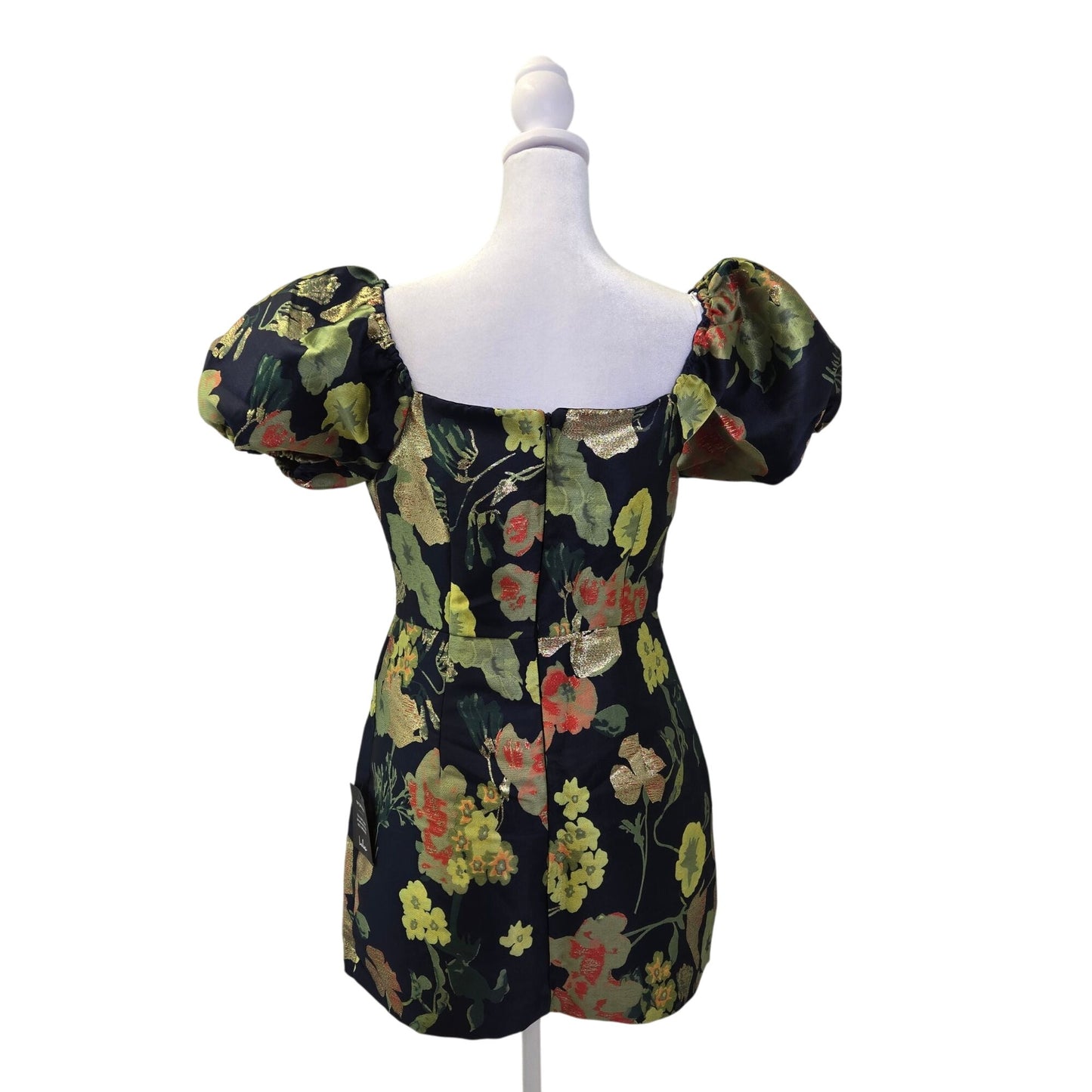 NWT Lulu's So Stunning Puff Sleeve Jacquard Mini Dress Size Medium