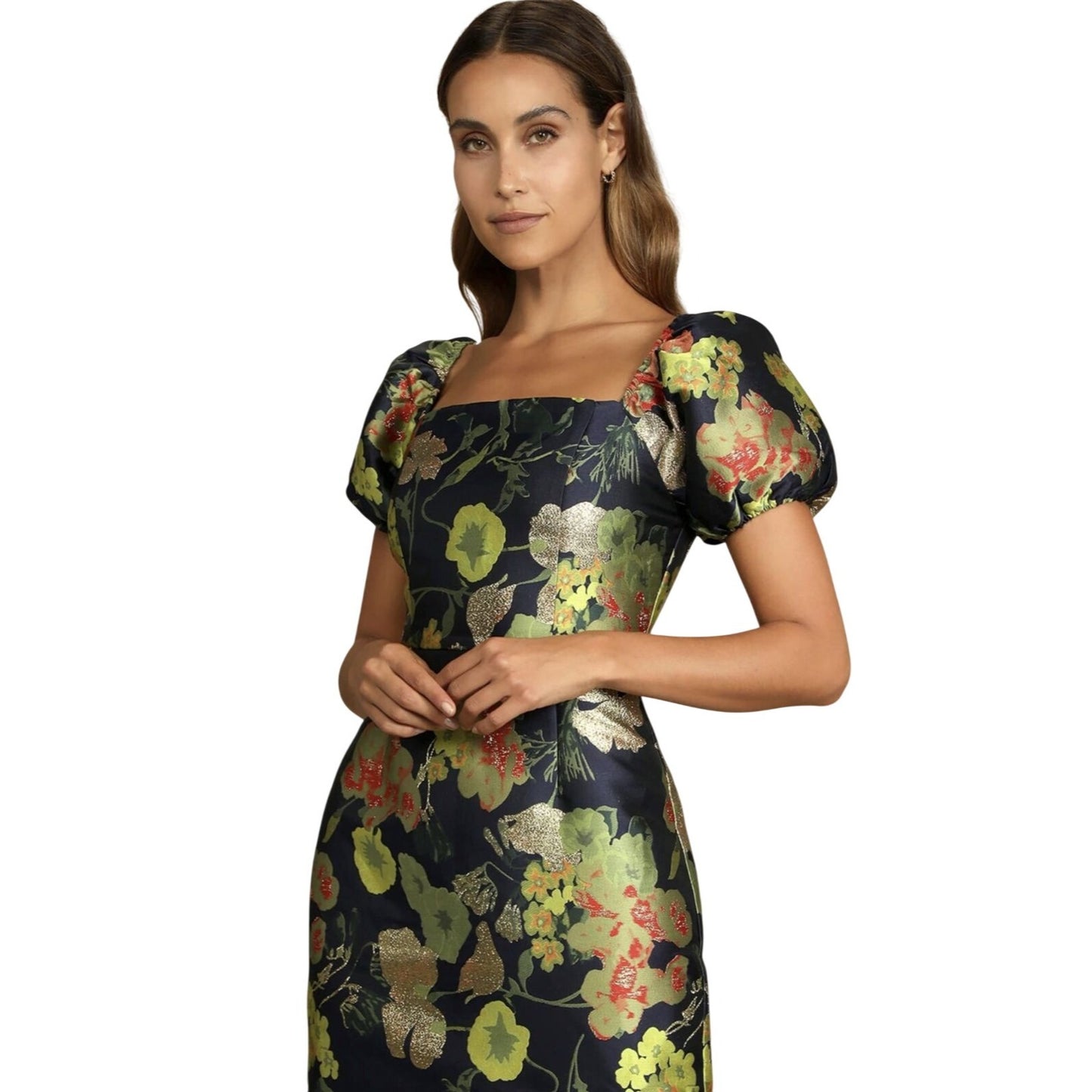 NWT Lulu's So Stunning Puff Sleeve Jacquard Mini Dress Size Medium