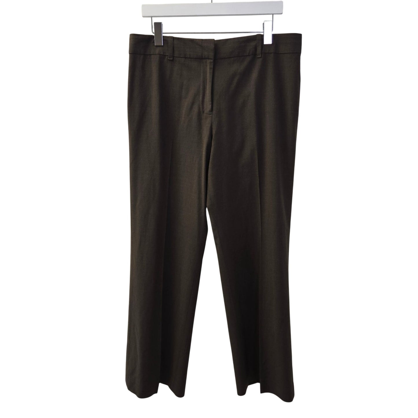 Ann Taylor Wool Blend Chocolate Brown Trouser Pants Size 12