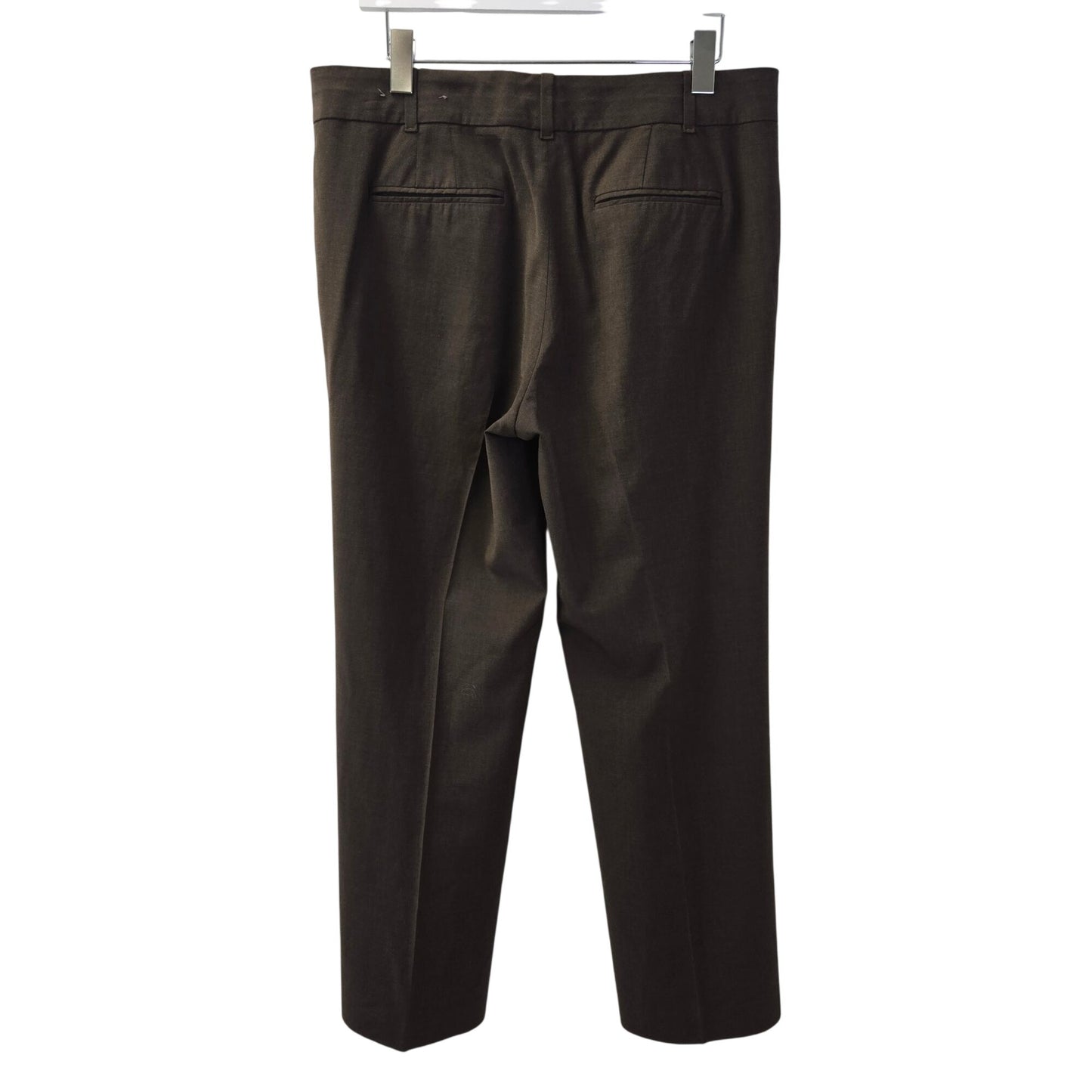 Ann Taylor Wool Blend Chocolate Brown Trouser Pants Size 12