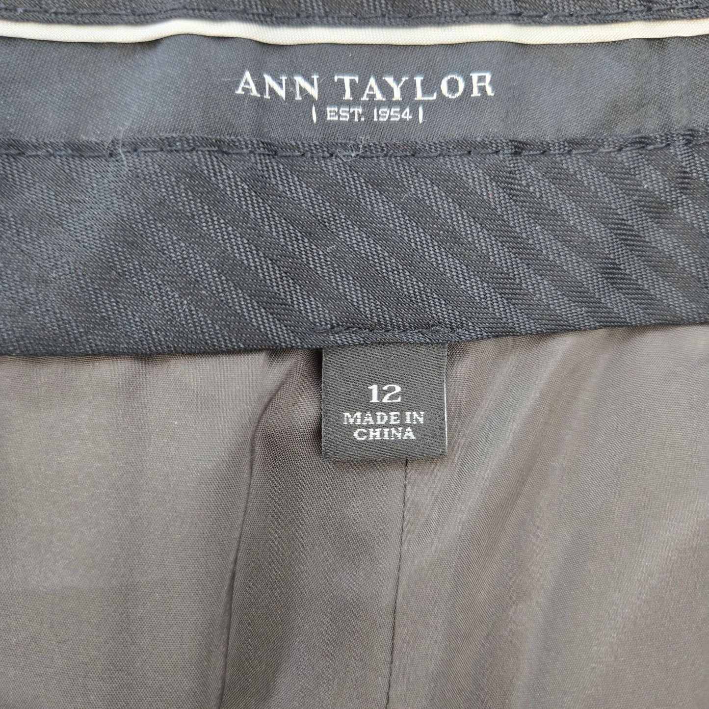 Ann Taylor Wool Blend Chocolate Brown Trouser Pants Size 12