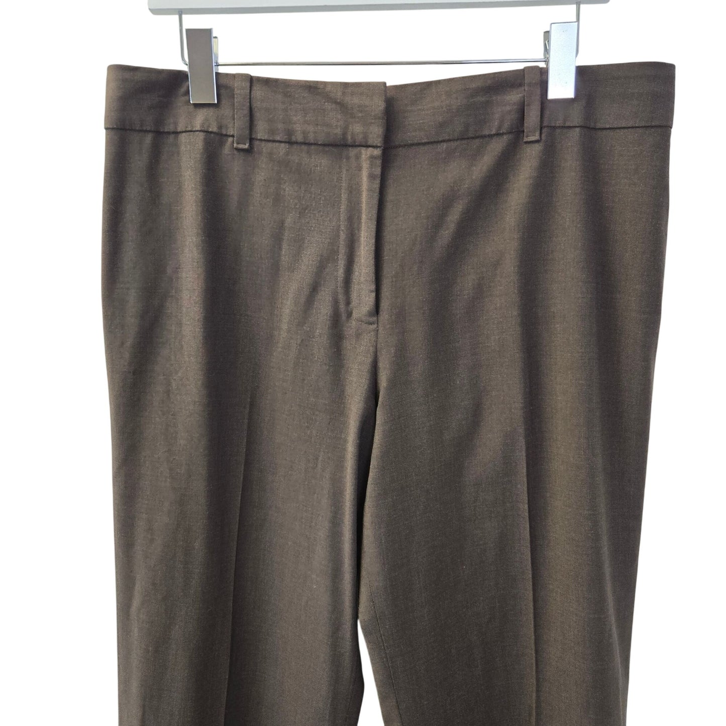 Ann Taylor Wool Blend Chocolate Brown Trouser Pants Size 12