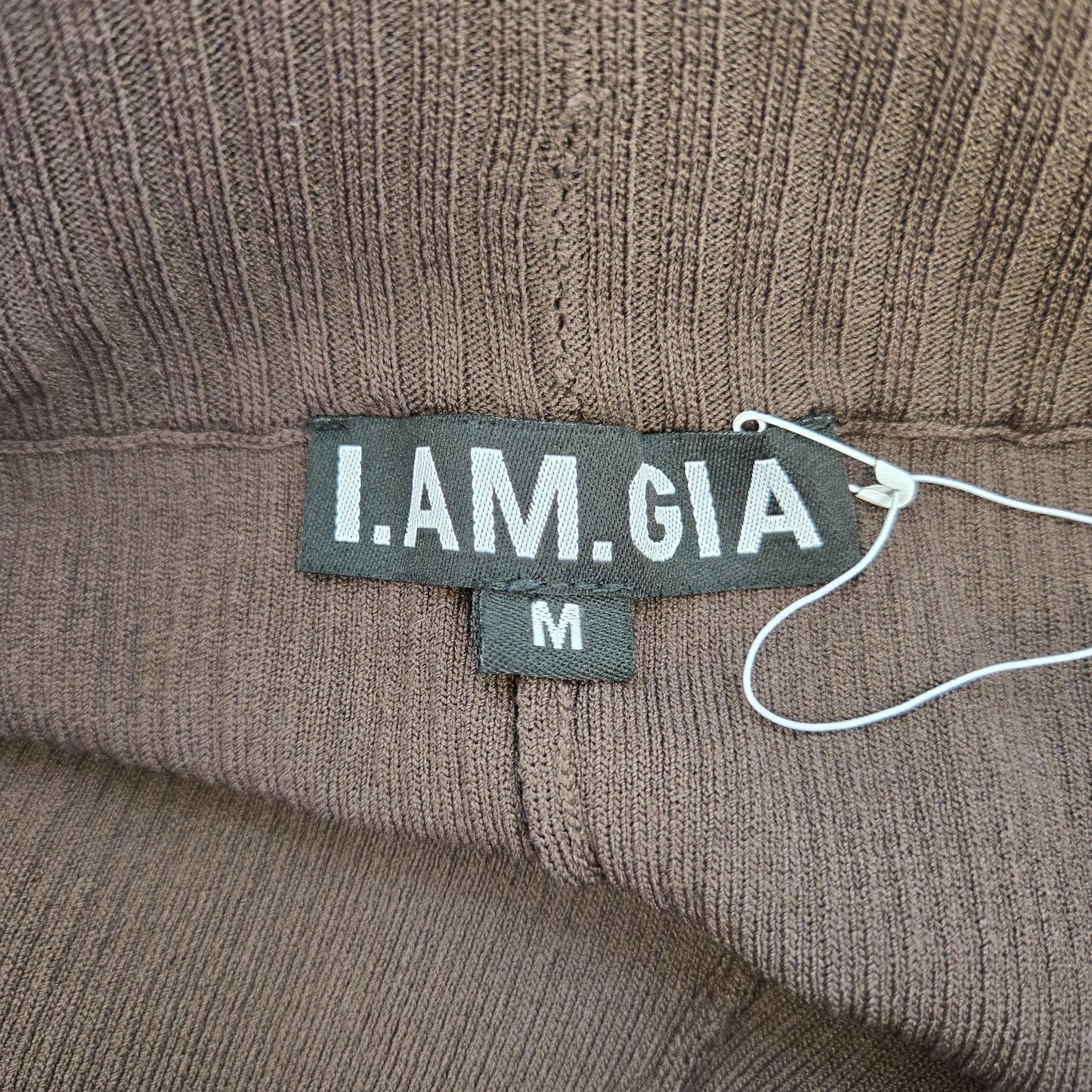 NWOT I.AM.GIA Ribbed Knit Pull On Split Hem Flare Pants Size Medium