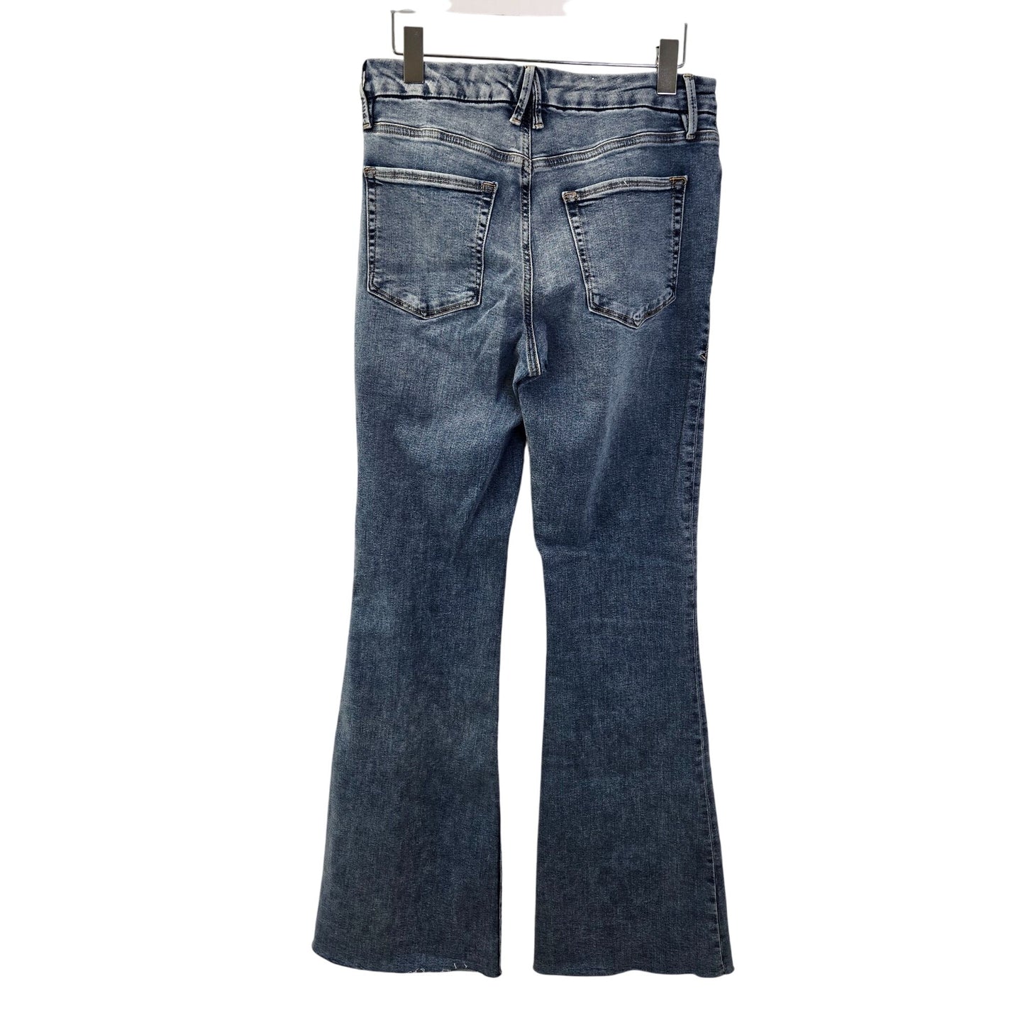 Good American Good Legs Flare Wide-Leg Raw Hem Jeans Size 30