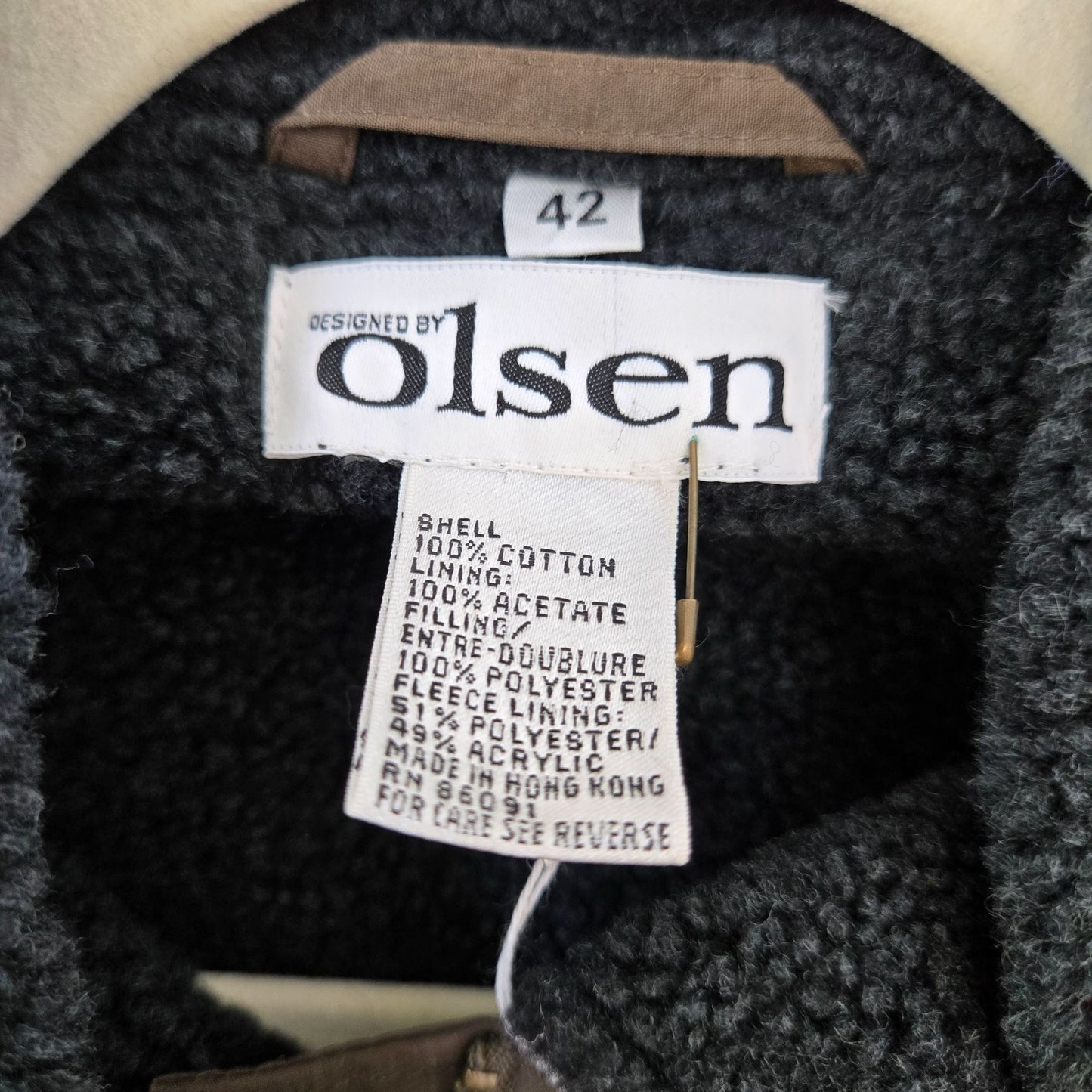 NWT Olsen Sherpa Fleece Lined Utility Barn Jacket Size 42/US XL/2XL