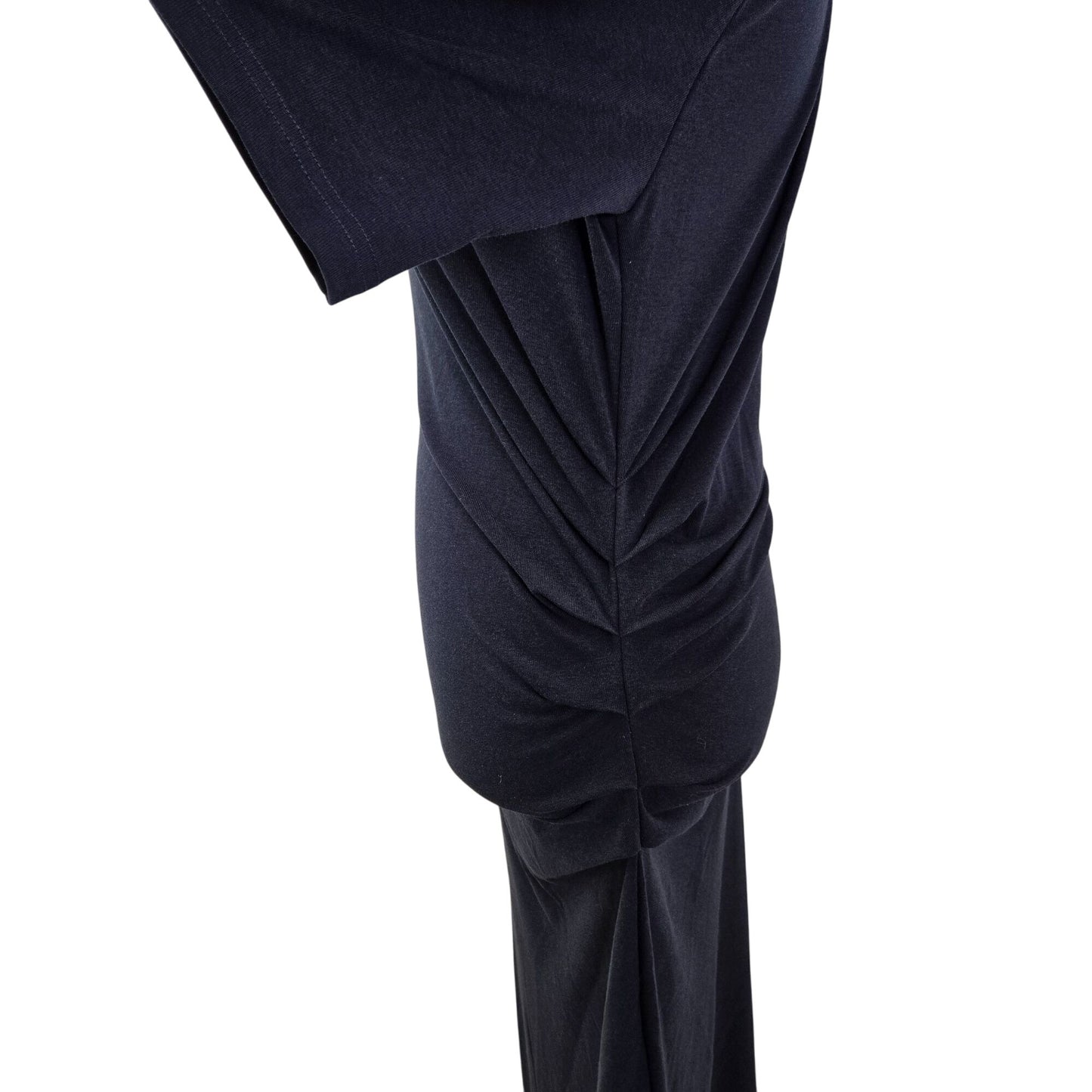 NWOT OGL Stretch Cotton Mockneck Elbow Length Sleeve Ruched Midi Dress Size Medium