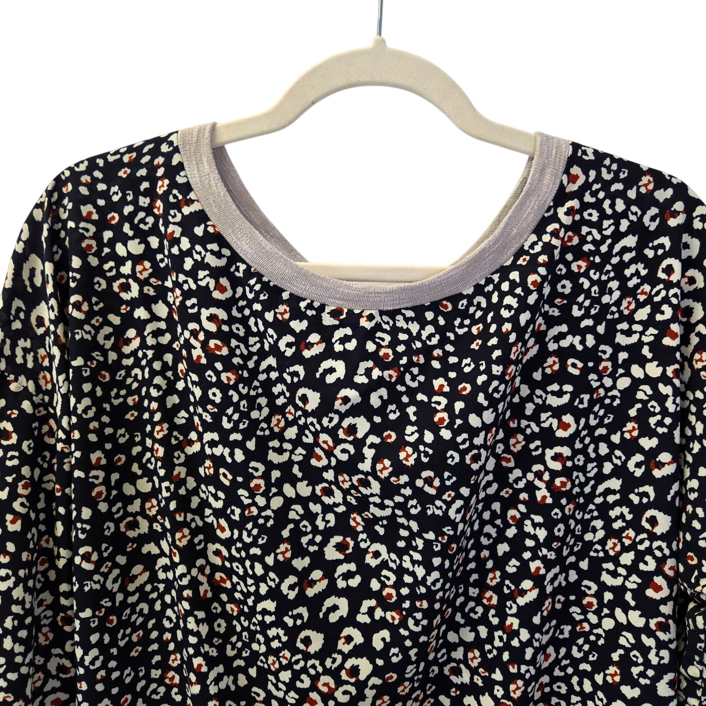Anthropologie Sunday in Brooklyn Leopard Print Crewneck Blouse Size Small