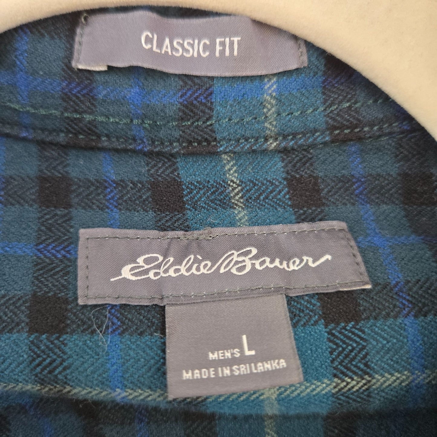 NWOT Eddie Bauer Class Fit Plaid Flannel Button Down Shirt Size Large