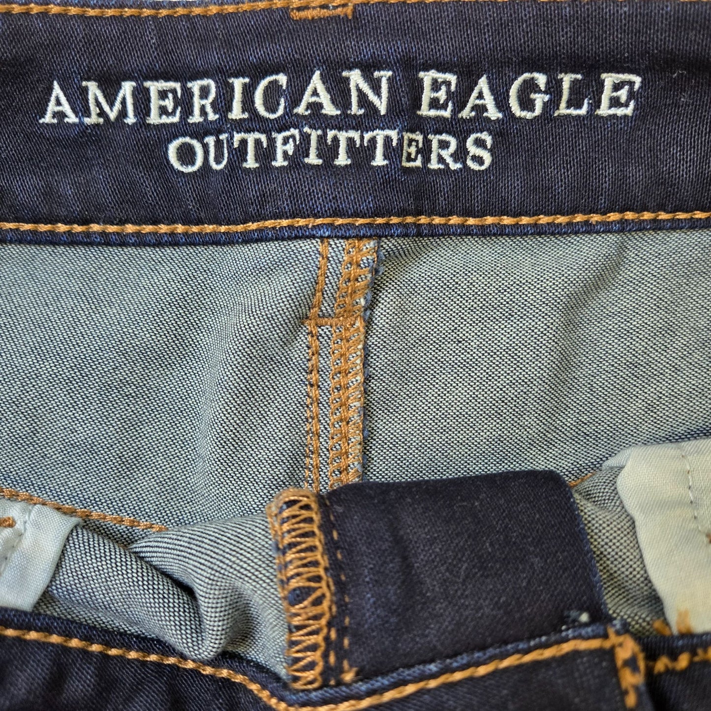 American Eagle Hi-Rise Shortie Dark Wash Cut-Off Jean Shorts Size 12