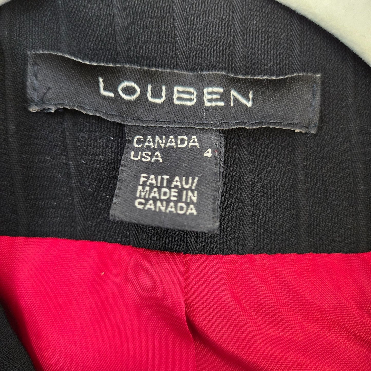 Louben Vintage Three Button Pinstripe Blazer Jacket Size 4