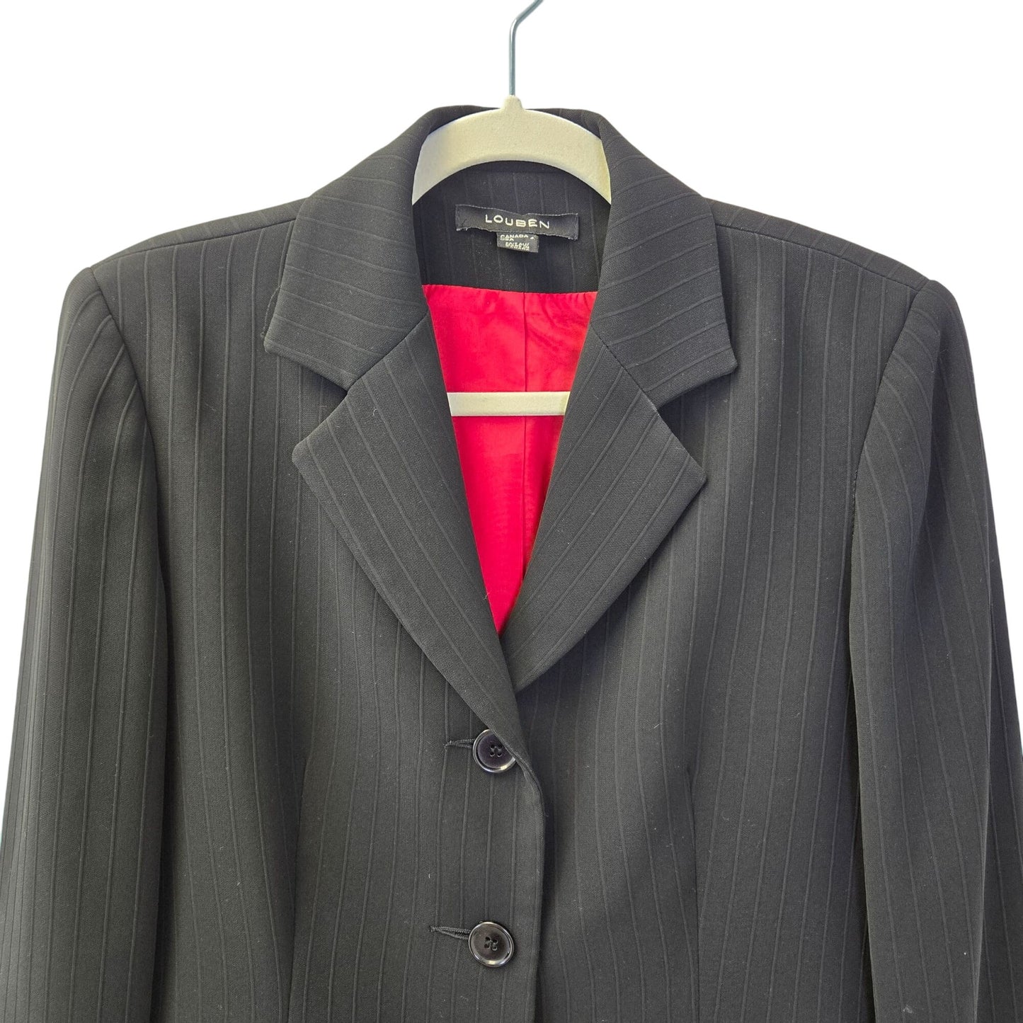 Louben Vintage Three Button Pinstripe Blazer Jacket Size 4