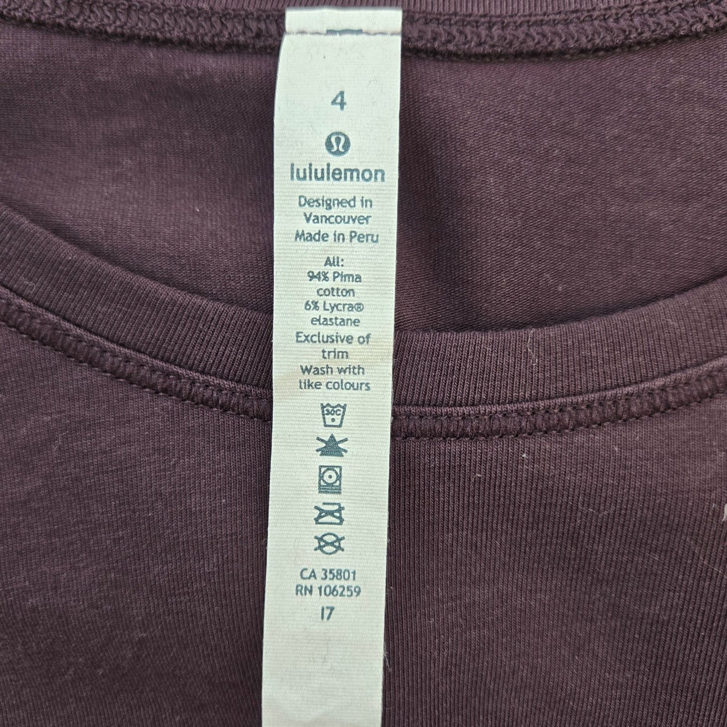 Lululemon Cinch It Pima Cotton Tank Dress in Cherry Size 4