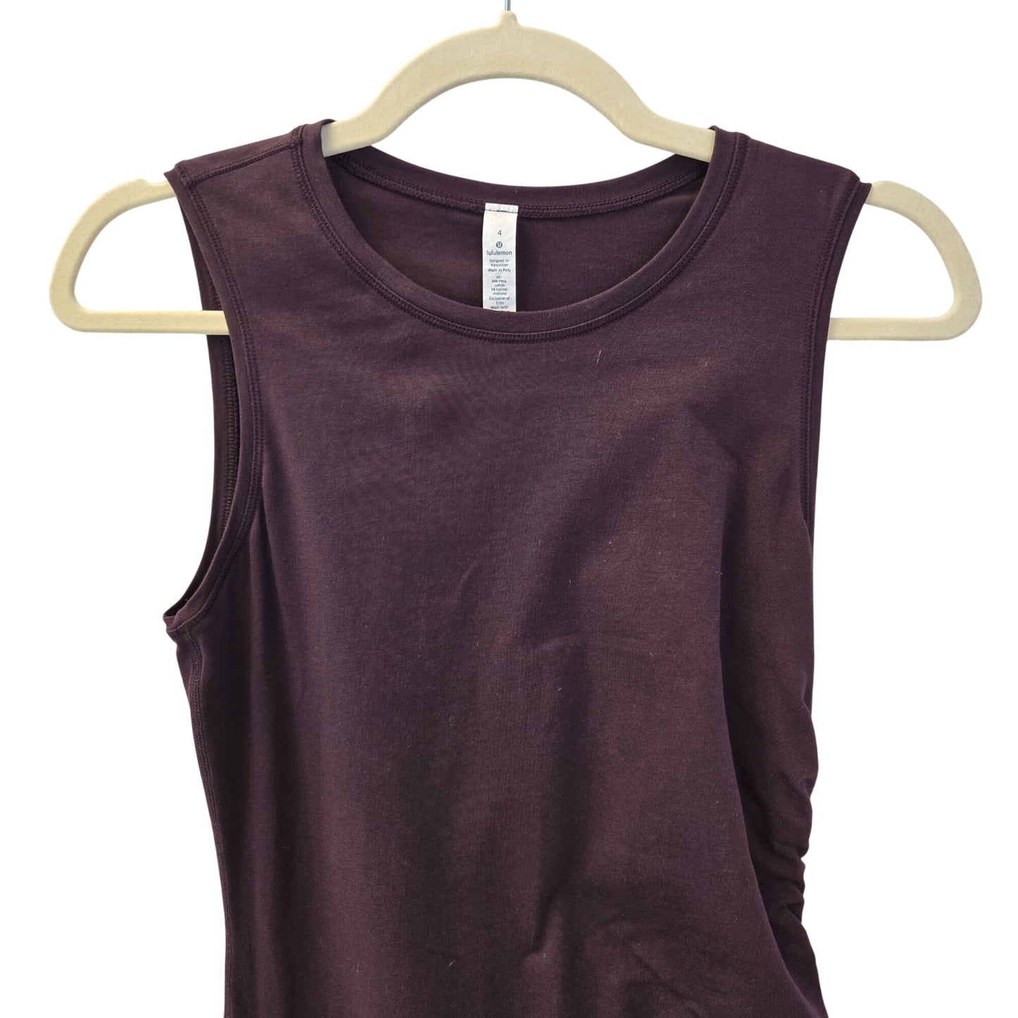 Lululemon Cinch It Pima Cotton Tank Dress in Cherry Size 4