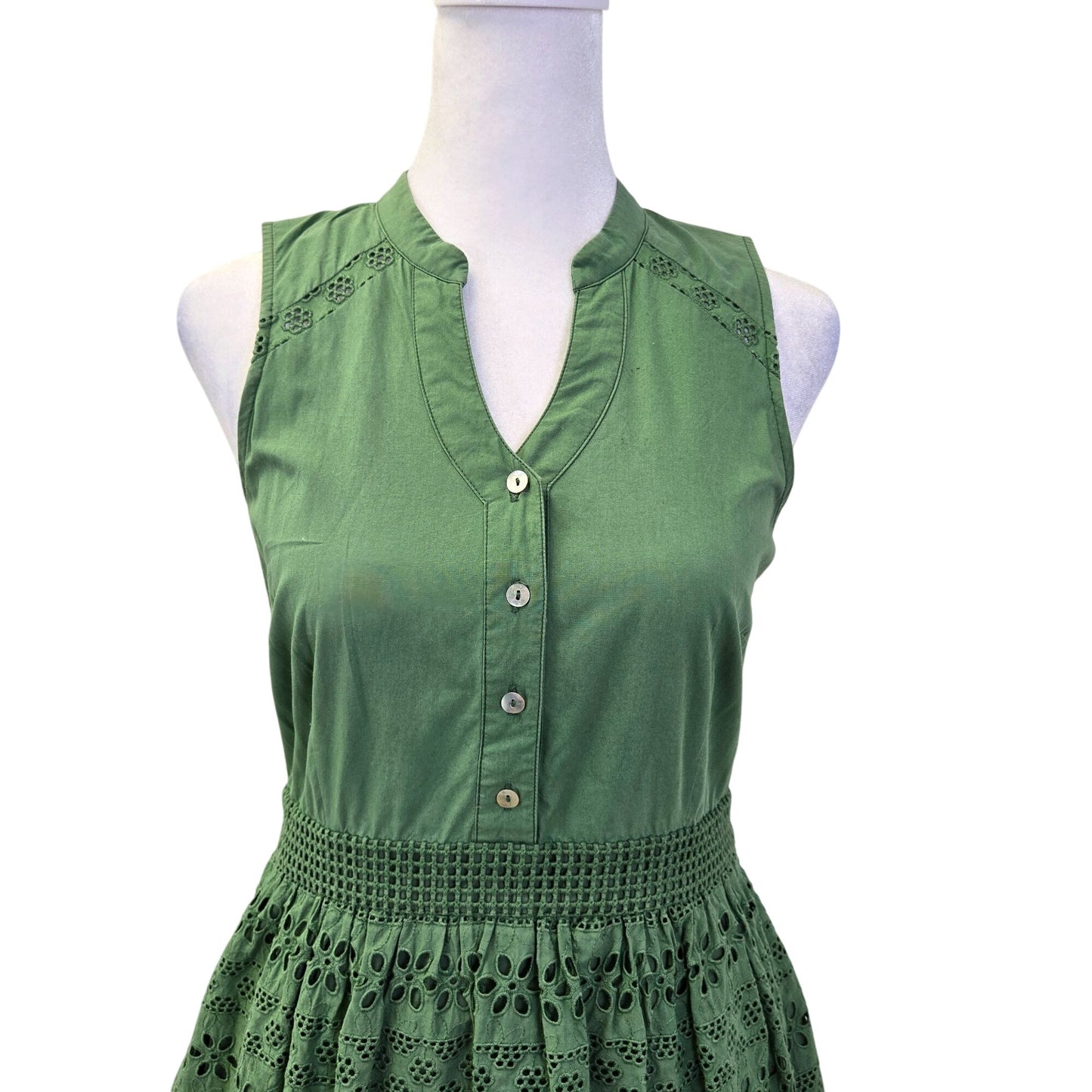 Anthropologie Wolven Sleeveless Fit and Flare Eyelet Detail Dress Size 2