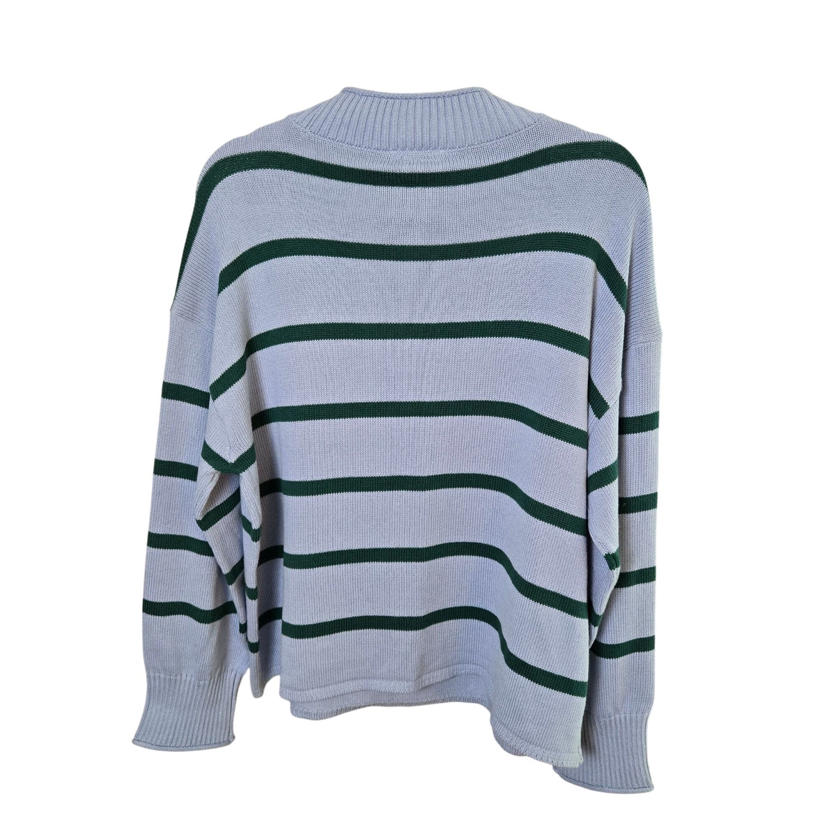 NWOT Loft Outlet 100% Cotton Oversized Striped Mock Neck Sweater Size Medium