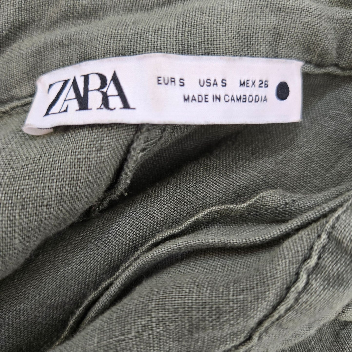 Zara Oversized Linen Hidden Button Midi Shirt Dress Size Small