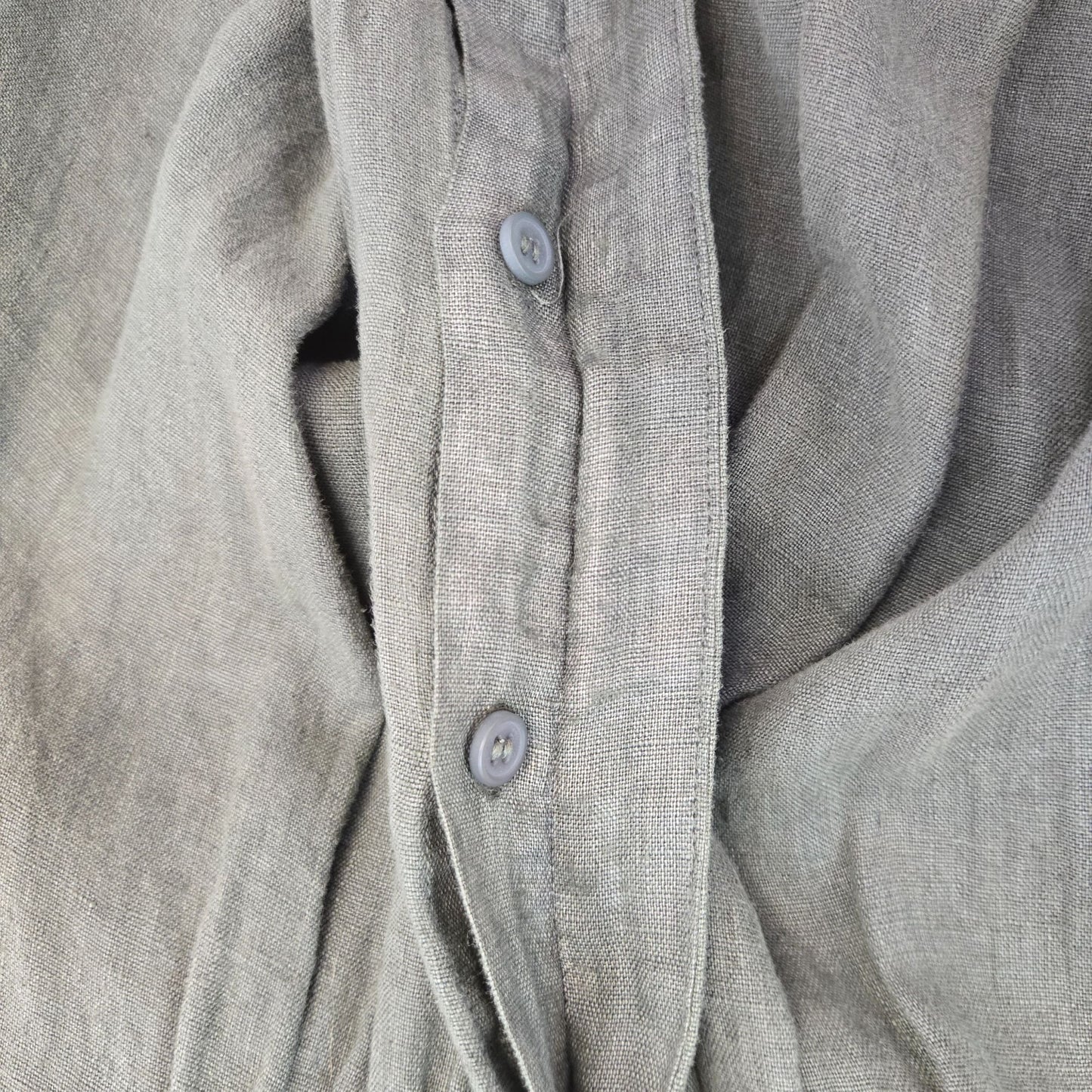 Zara Oversized Linen Hidden Button Midi Shirt Dress Size Small