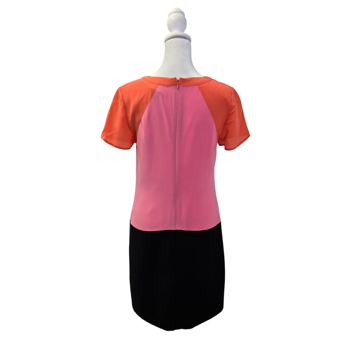 Banana Republic Silk Mixed Media Color Block Short Sleeve Dress Size 2