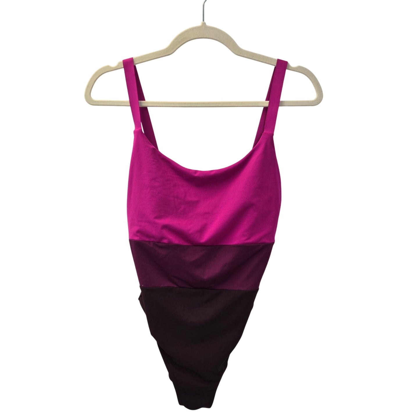 Athleta Coastline One Piece Swimsuit Fuchsia Magenta Colorblock Size Small