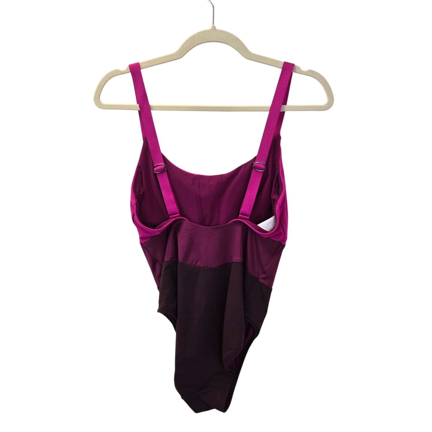 Athleta Coastline One Piece Swimsuit Fuchsia Magenta Colorblock Size Small