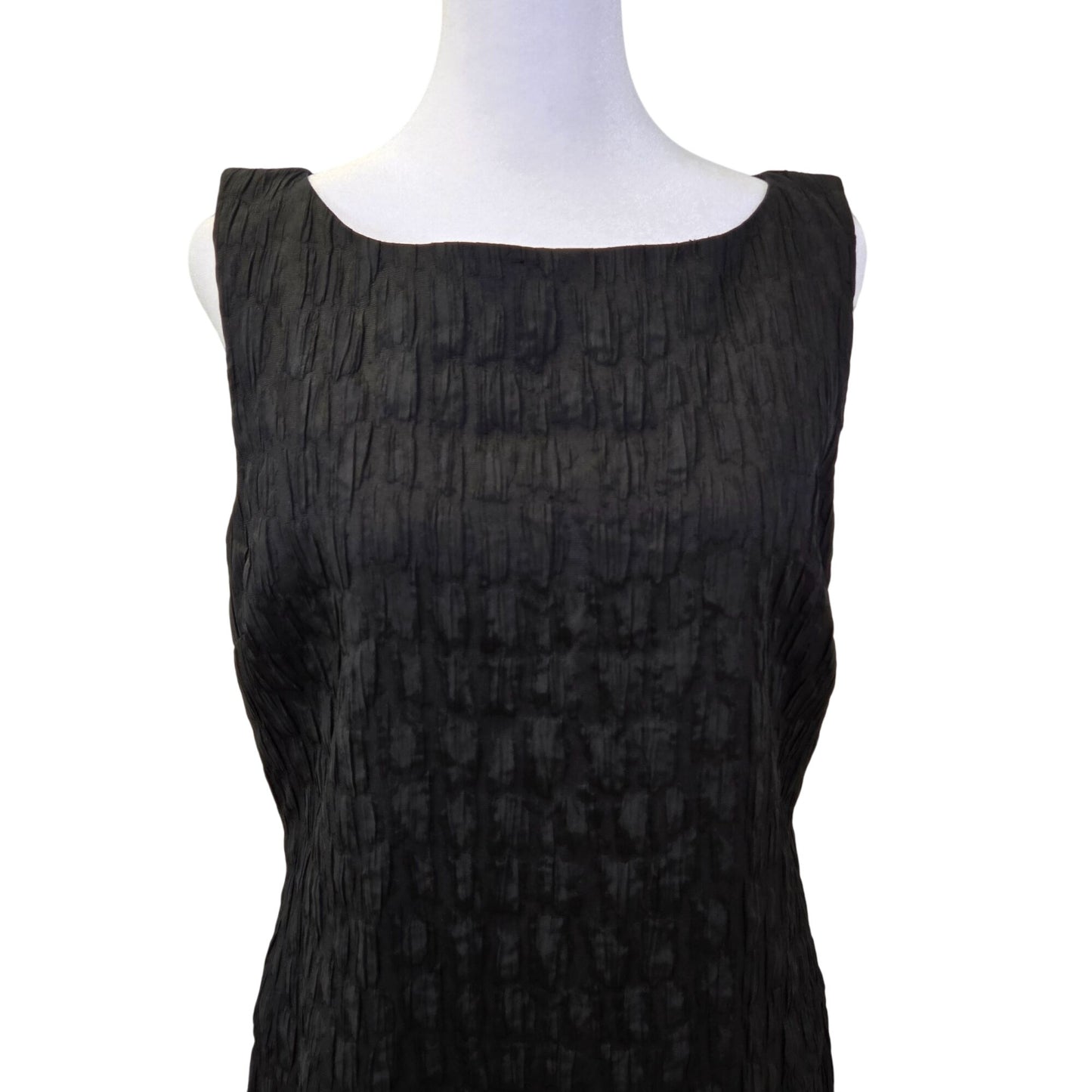 Kenneth Cole Textured Drop Waist Little Black Shift Dress Size 6