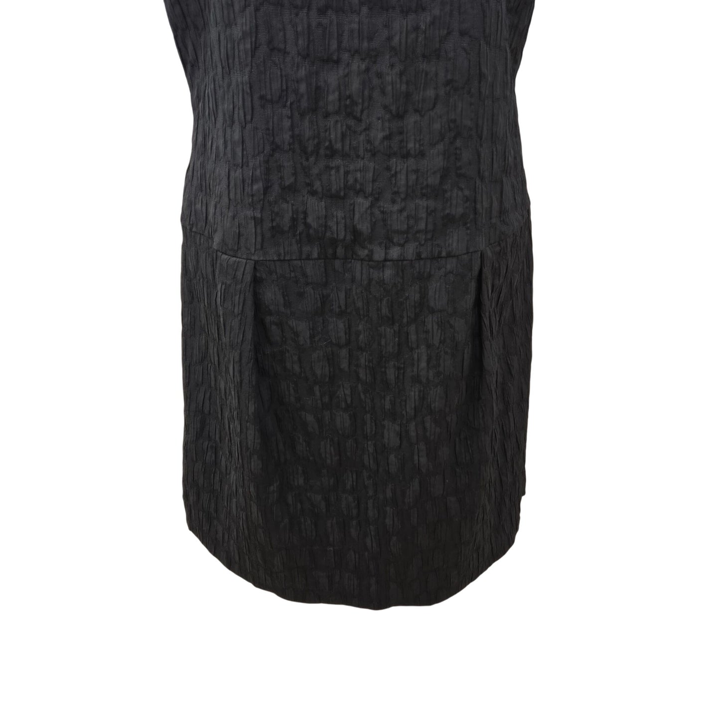 Kenneth Cole Textured Drop Waist Little Black Shift Dress Size 6