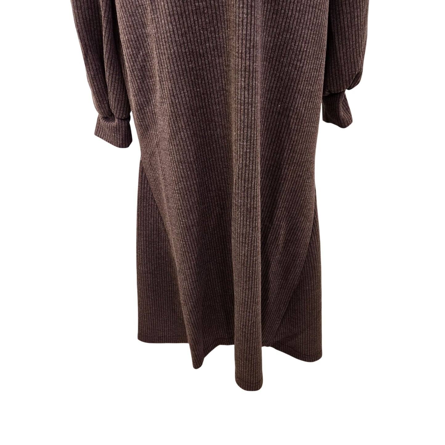 NWT WeWoreWhat Wide Rib Cutout Sweater Midi Dress in Cacao Size XL