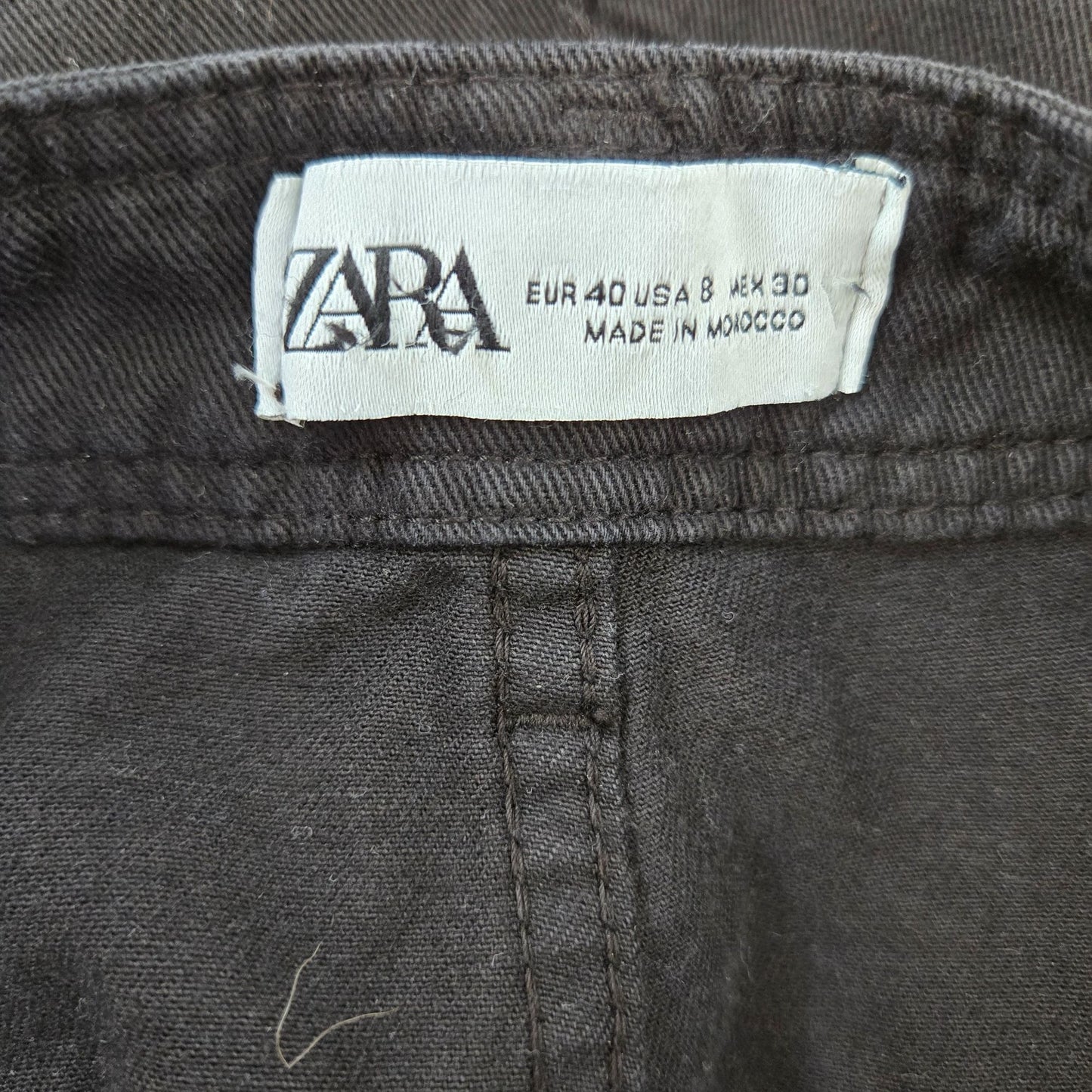 Zara High Rise Wide Leg Cargo Pants Jeans Size 8