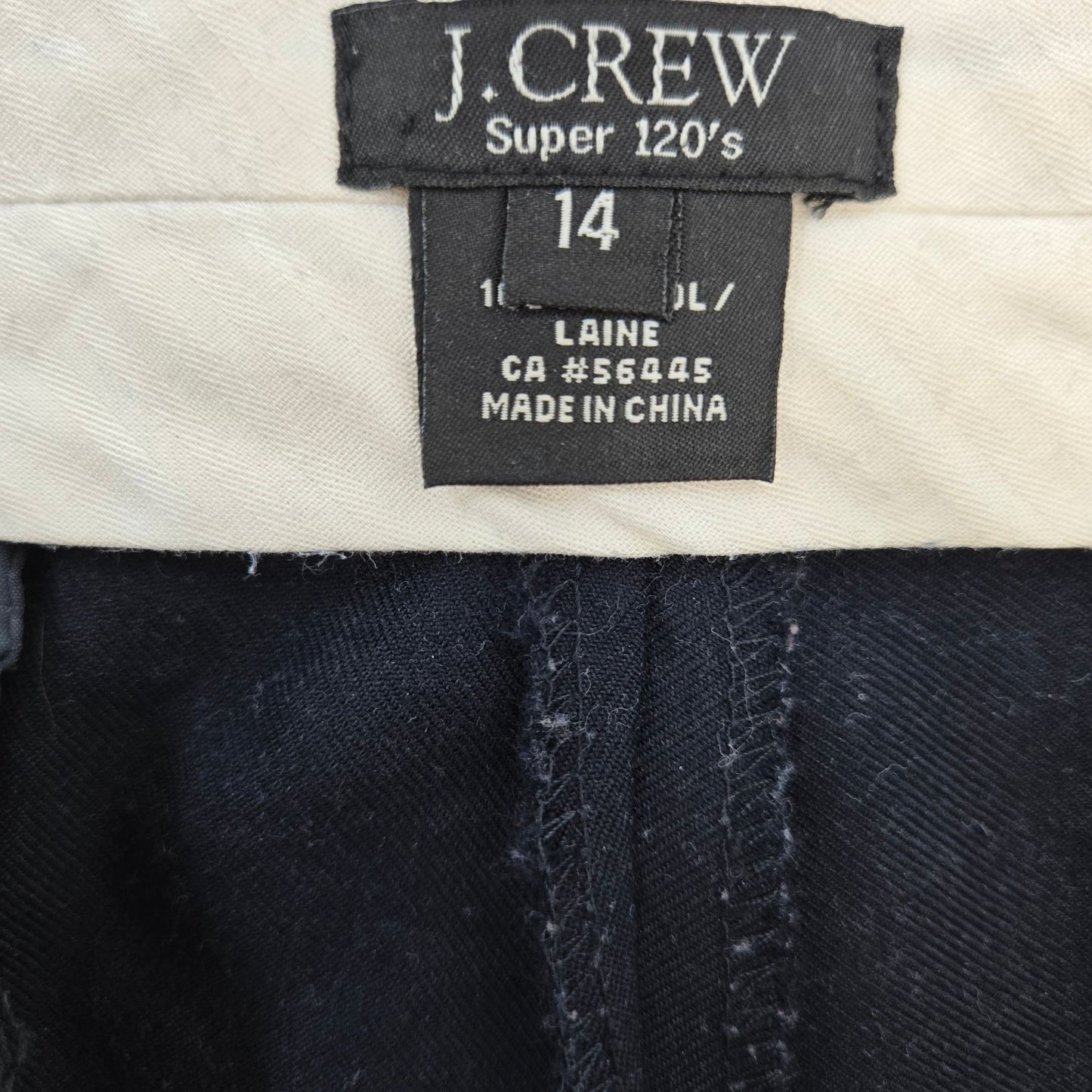 J. Crew Favorite Fit Super 120's Lightweight Wool Crop Trouser Pants Size 14