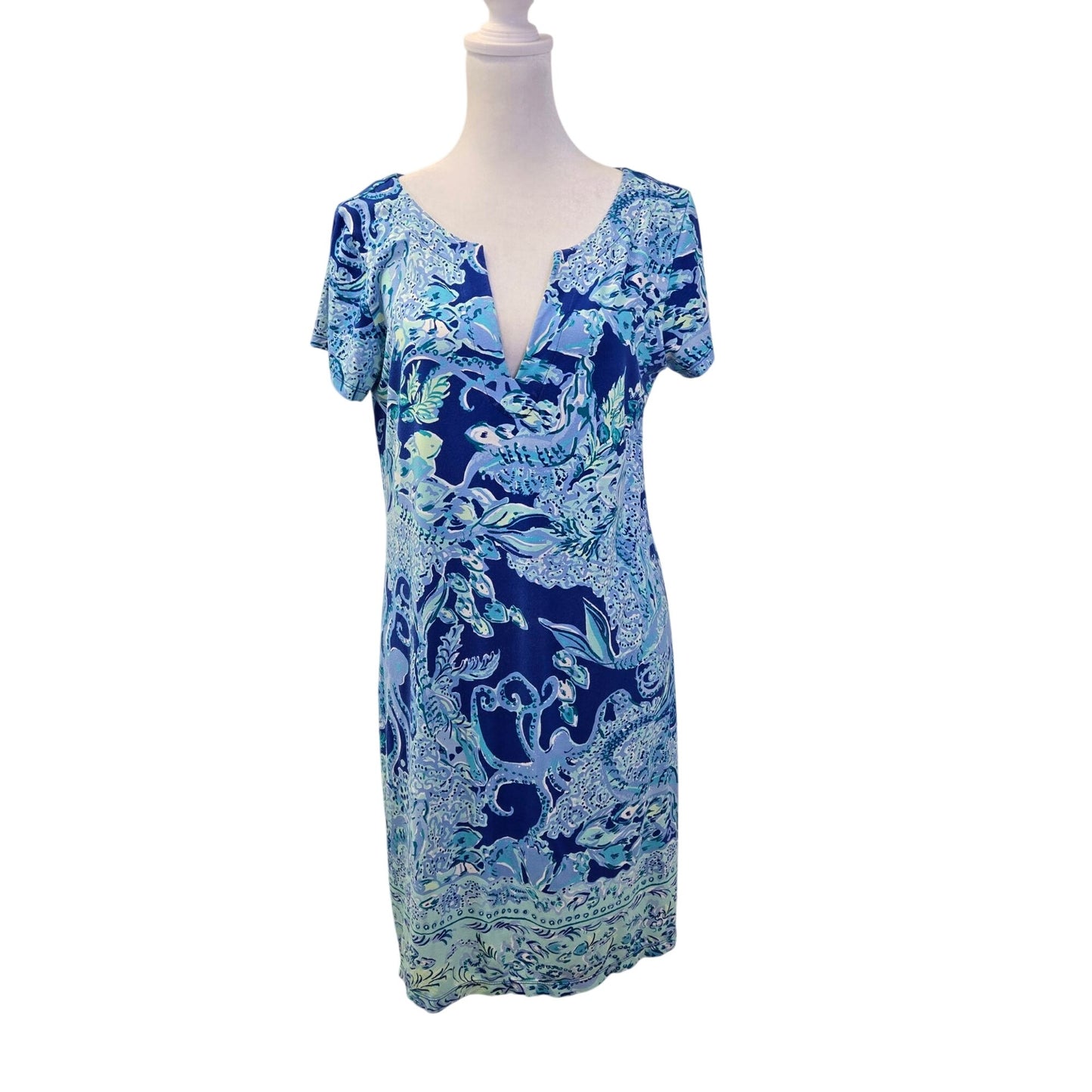 Lilly Pulitzer Sophiletta Short Sleeve V-Neck Shift Dress Size Medium