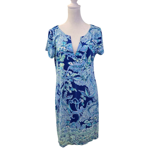 Lilly Pulitzer Sophiletta Short Sleeve V-Neck Shift Dress Size Medium
