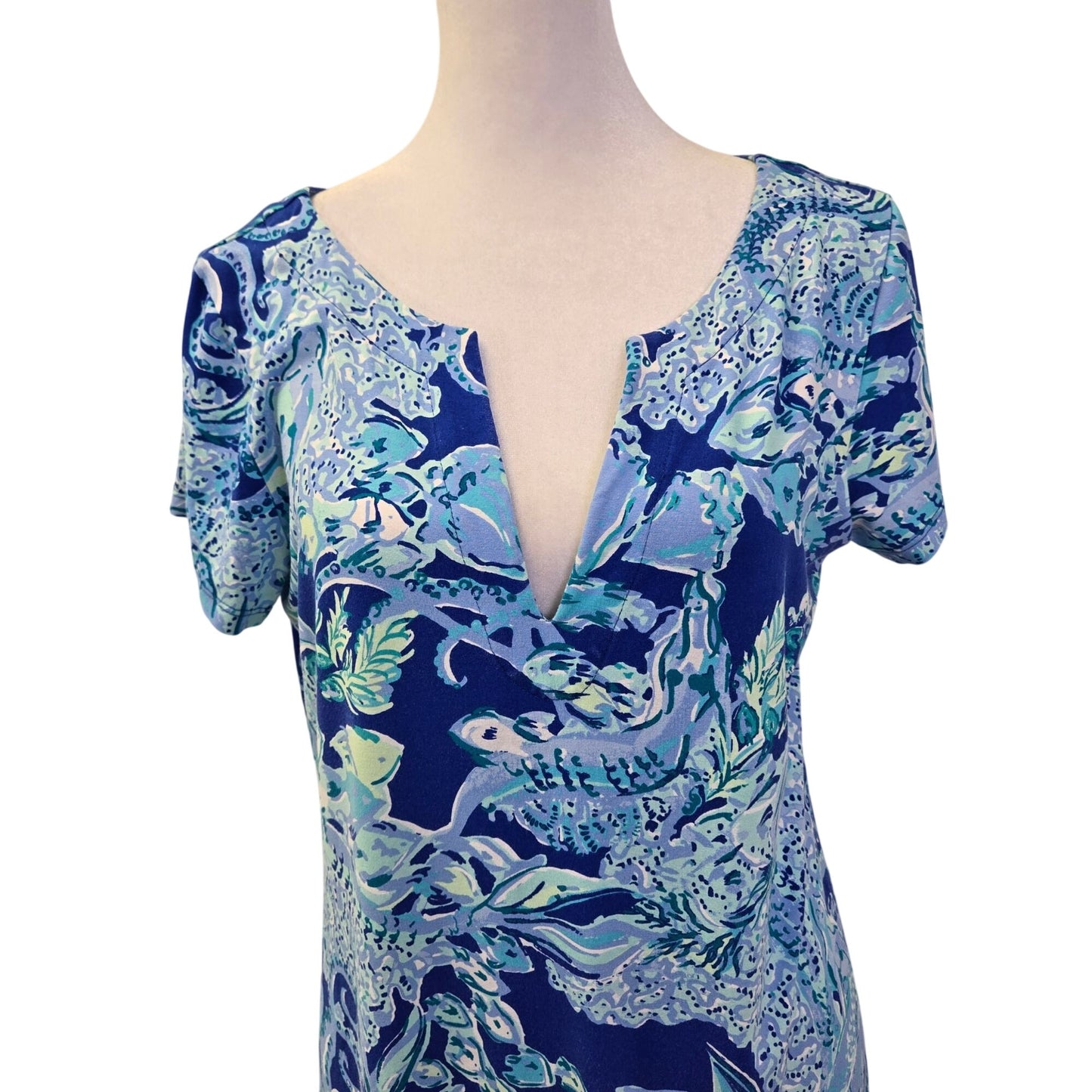 Lilly Pulitzer Sophiletta Short Sleeve V-Neck Shift Dress Size Medium
