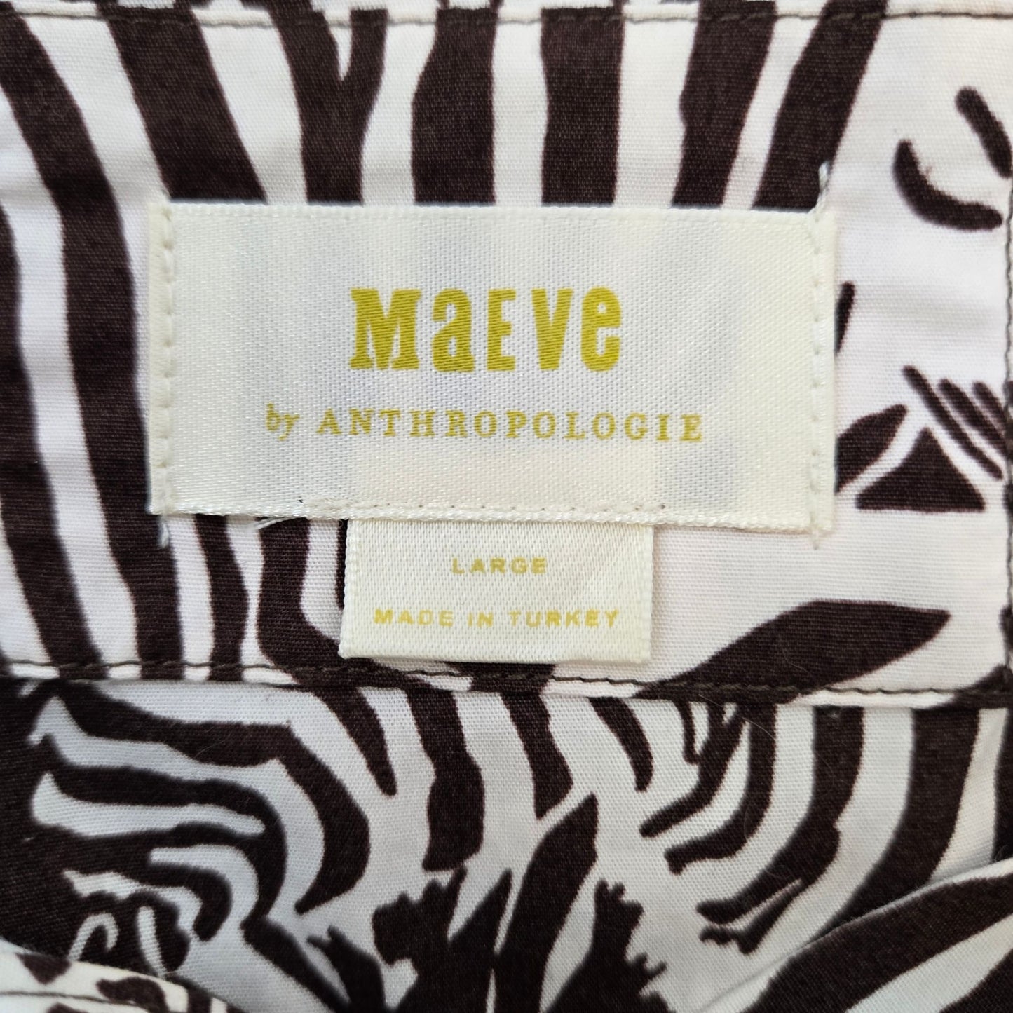 Anthropologie Maeve Bettina Zebra Print Midi Dress Size Large