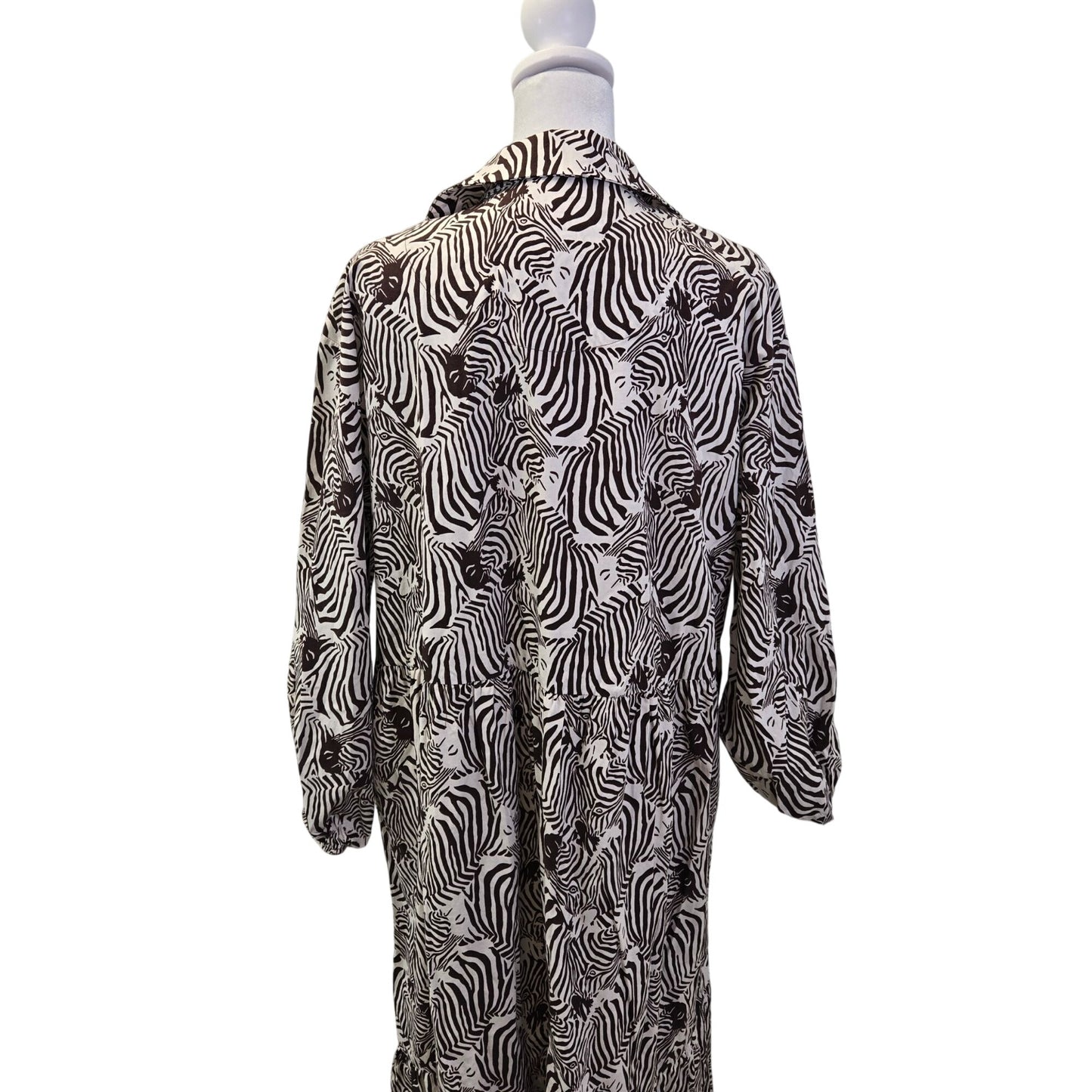 Anthropologie Maeve Bettina Zebra Print Midi Dress Size Large