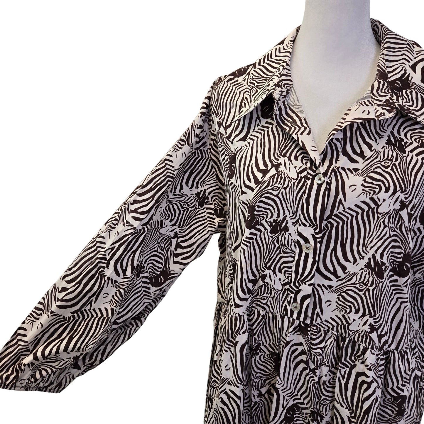 Anthropologie Maeve Bettina Zebra Print Midi Dress Size Large