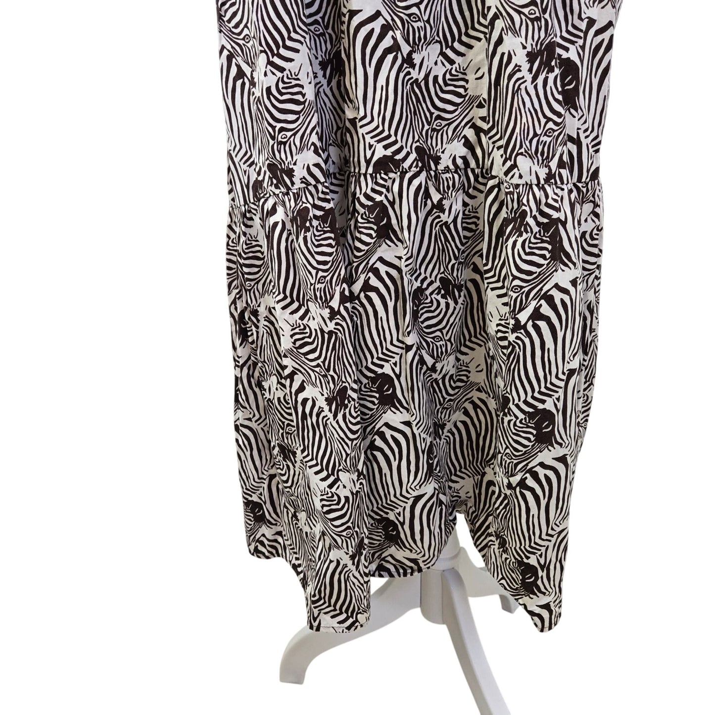 Anthropologie Maeve Bettina Zebra Print Midi Dress Size Large