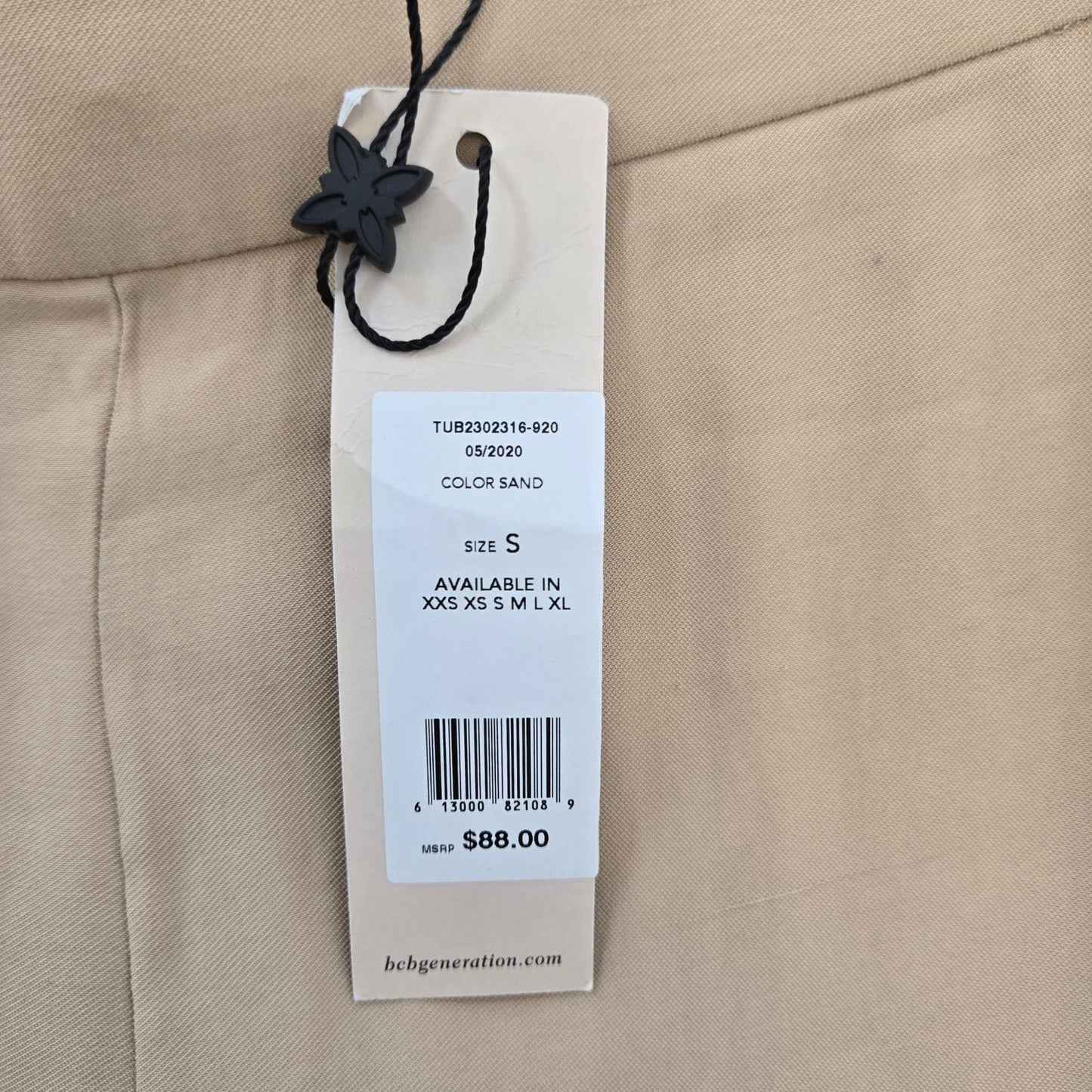 NWT BCBGeneration Tapered High Rise Trouser Pants in Sand Size Small