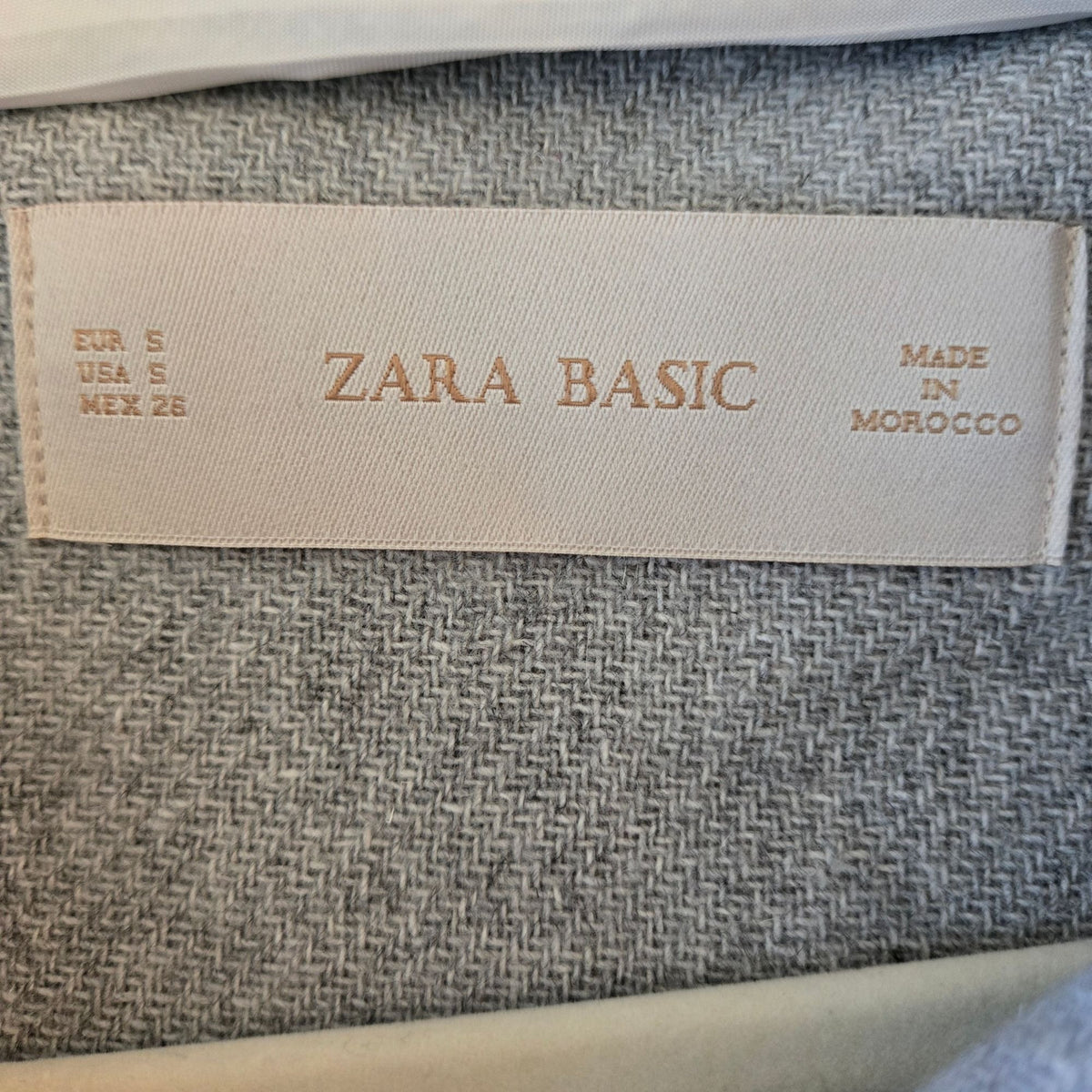 Zara Wool Blend Baby Blue Hooded Full Zip Jacket Size Small